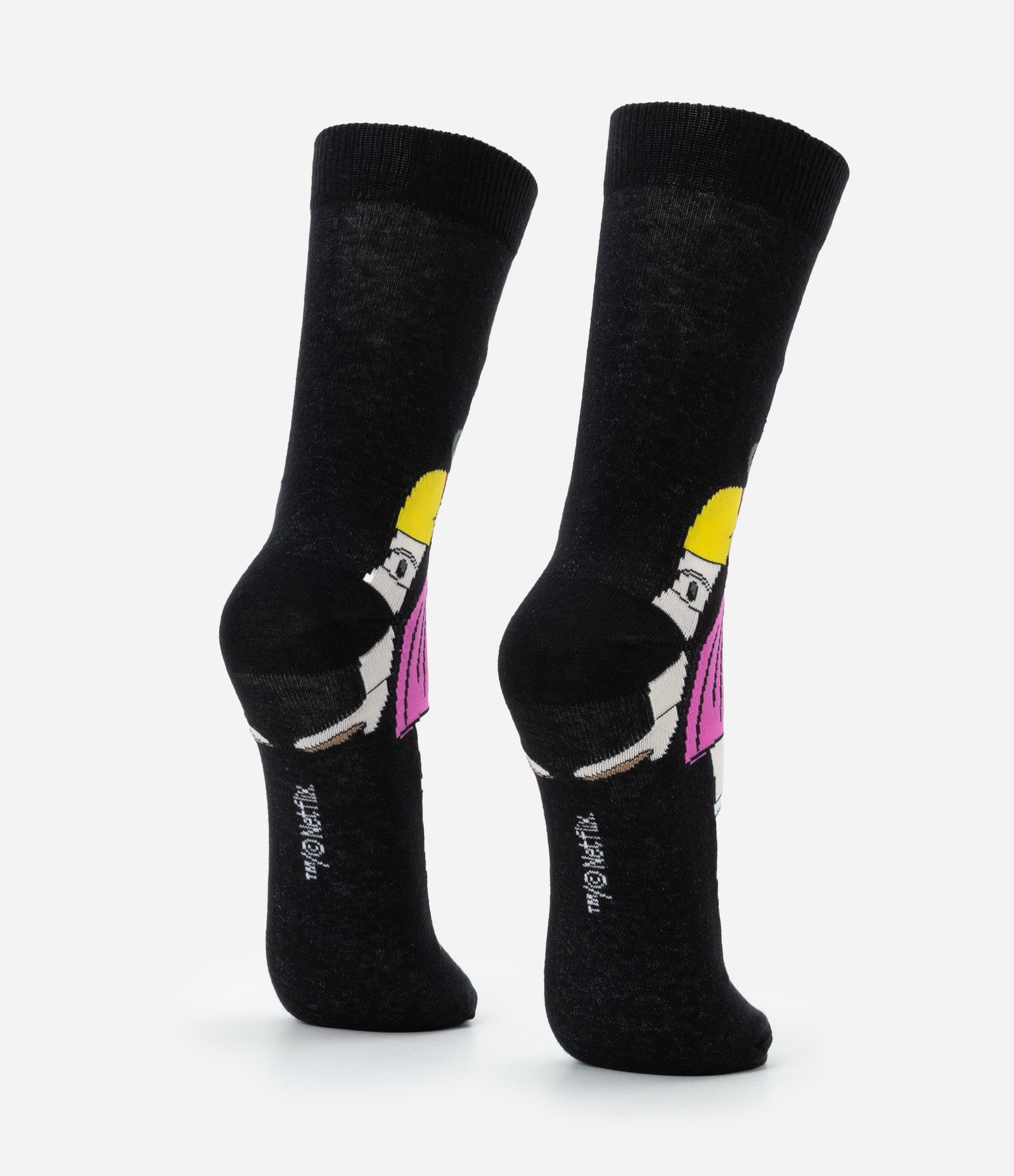 Meia Cano Alto em Algodão com Estampa do Round 6 Preto 3