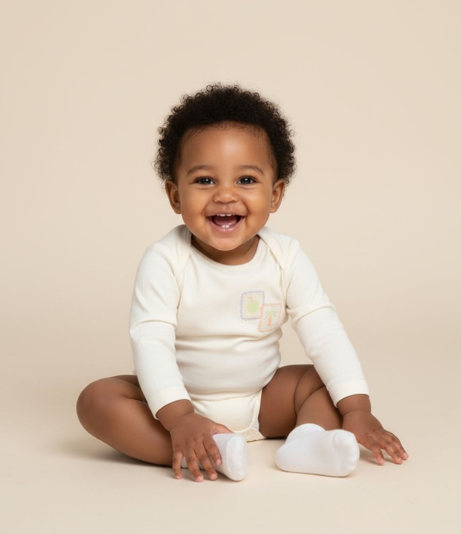 Body Infantil com Estampa Frente e Costas Verão - Tam 0 A 18 meses Off White 1