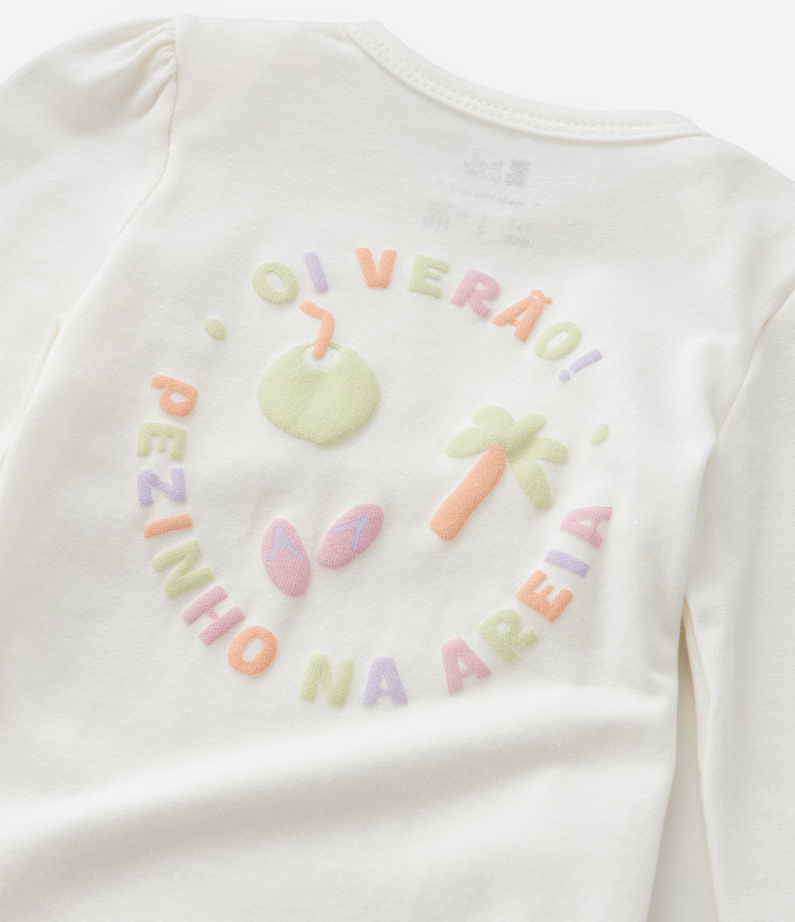 Body Infantil com Estampa Frente e Costas Verão - Tam 0 A 18 meses Off White 5