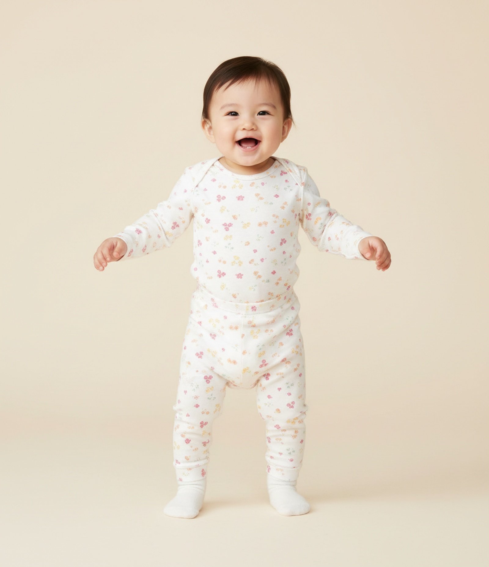 Body Bebê em Ribana com estampa Floral Liberty - Tam RN a 18 Meses Branco 2