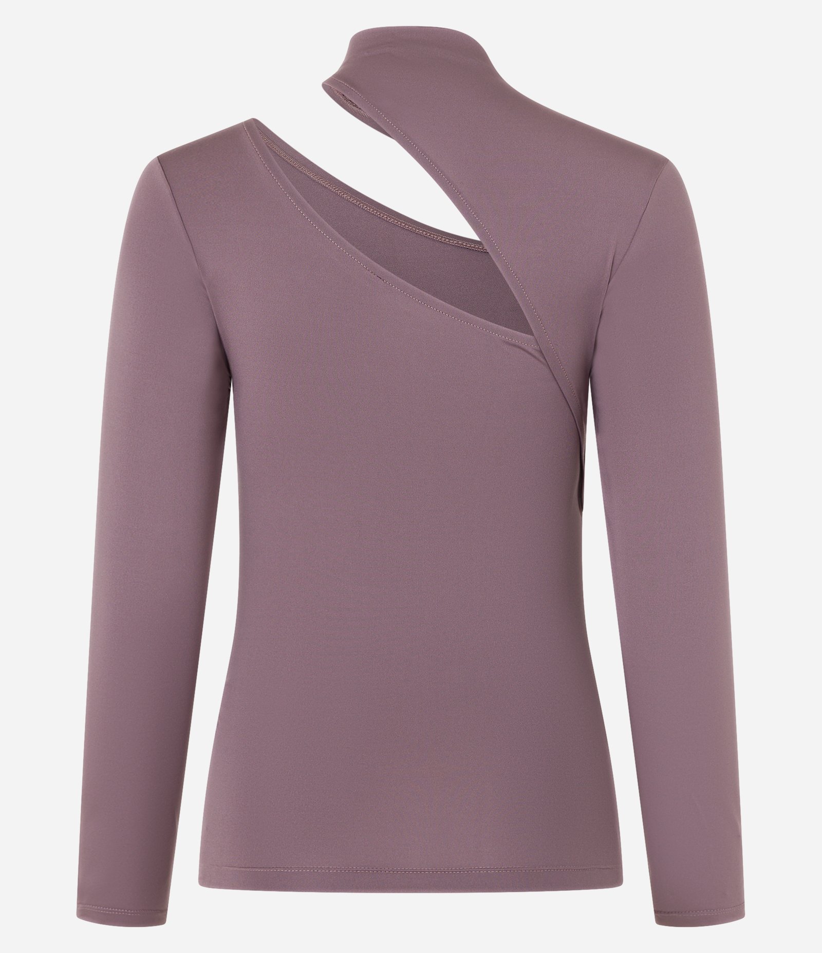 Blusa em Microfibra com Gola Alta e Recorte Vazado Roxo 2