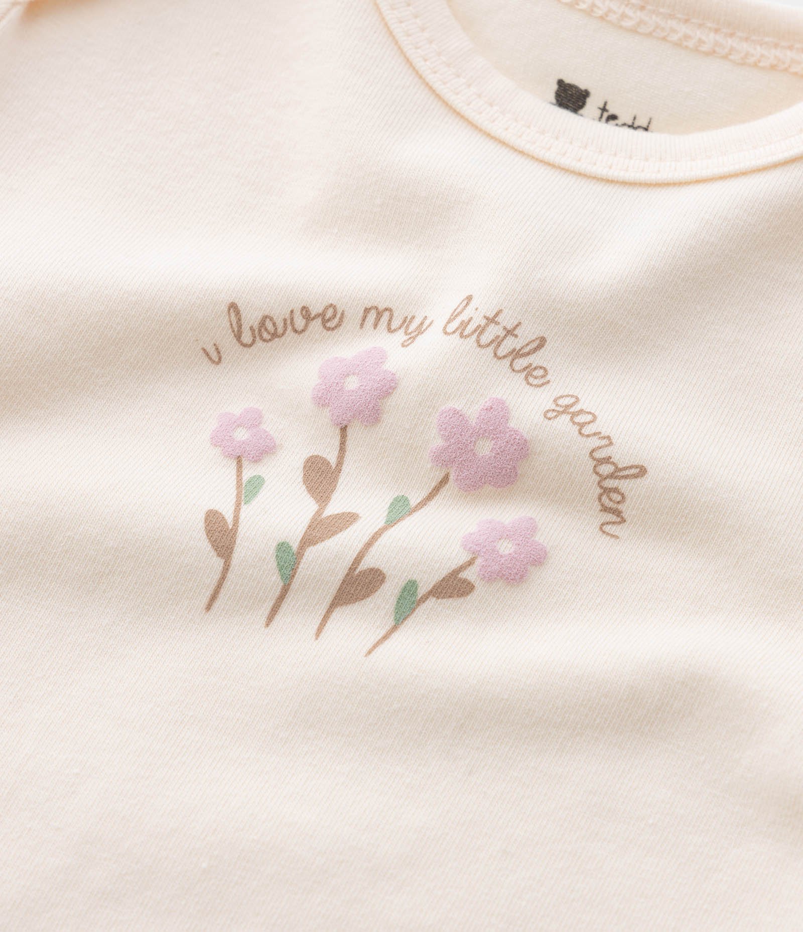 Kit 03 Bodies Infantis com Estampa Flores - Tam 0 a 18 meses Verde/Branco/Rosa 9