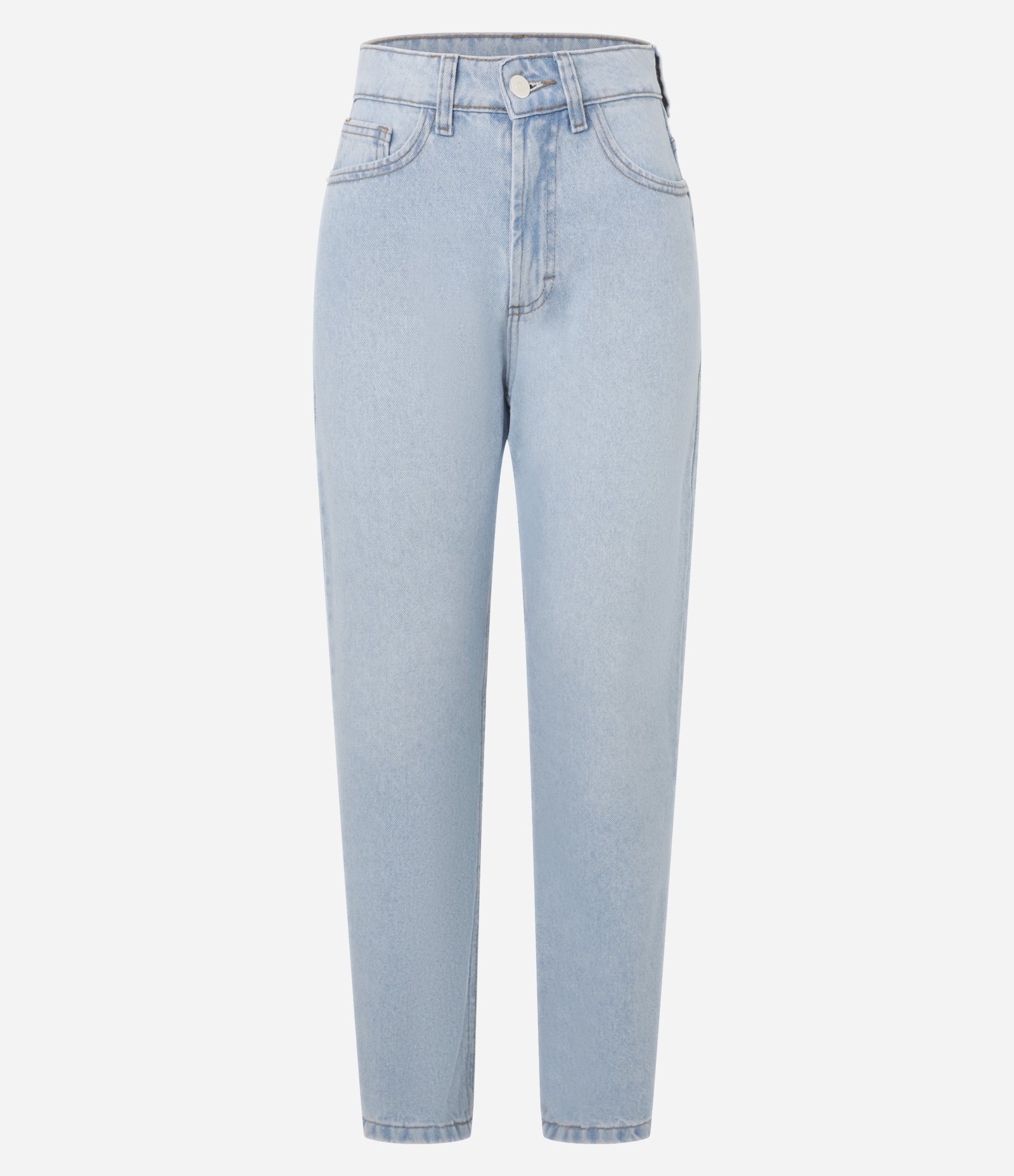 Calça Mom Básica em Jeans com Cintura Alta Azul Claro 1