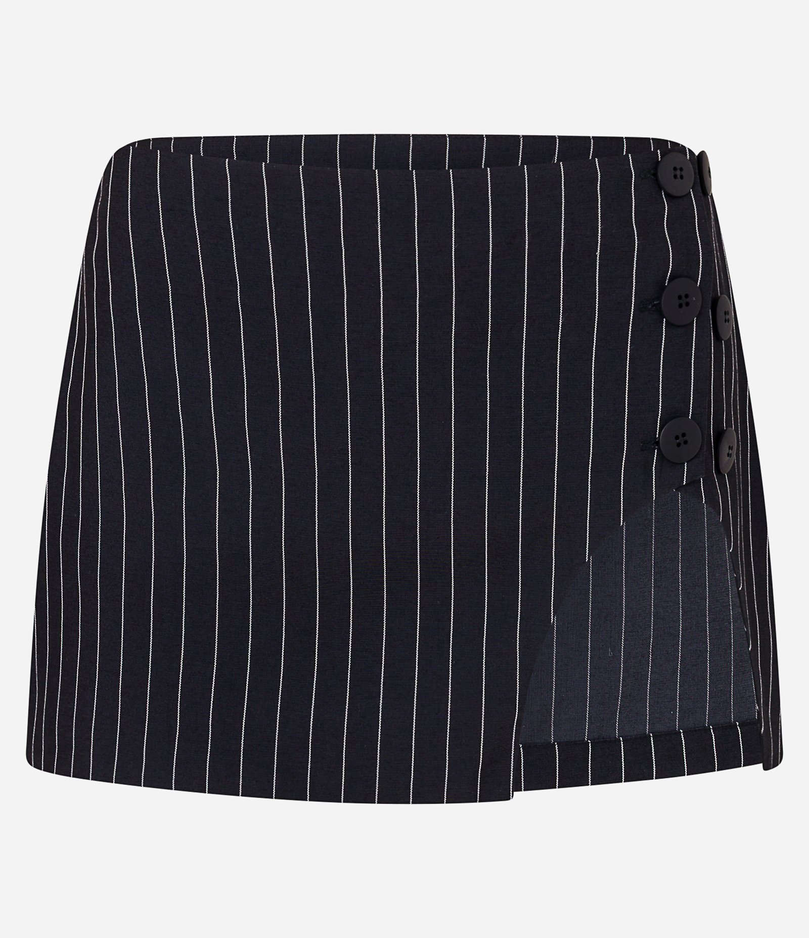 Saia para Sobreposição Alfaiataria com Risca de Giz Preto 5