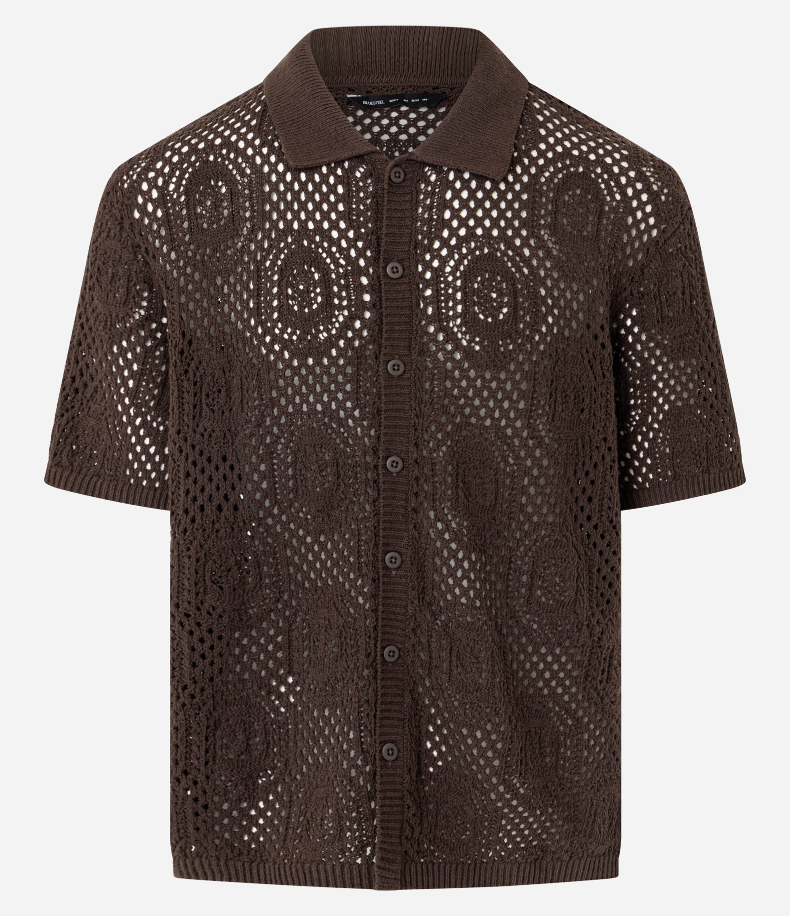 Camisa Boxy em Tricô com Textura Marrom 5