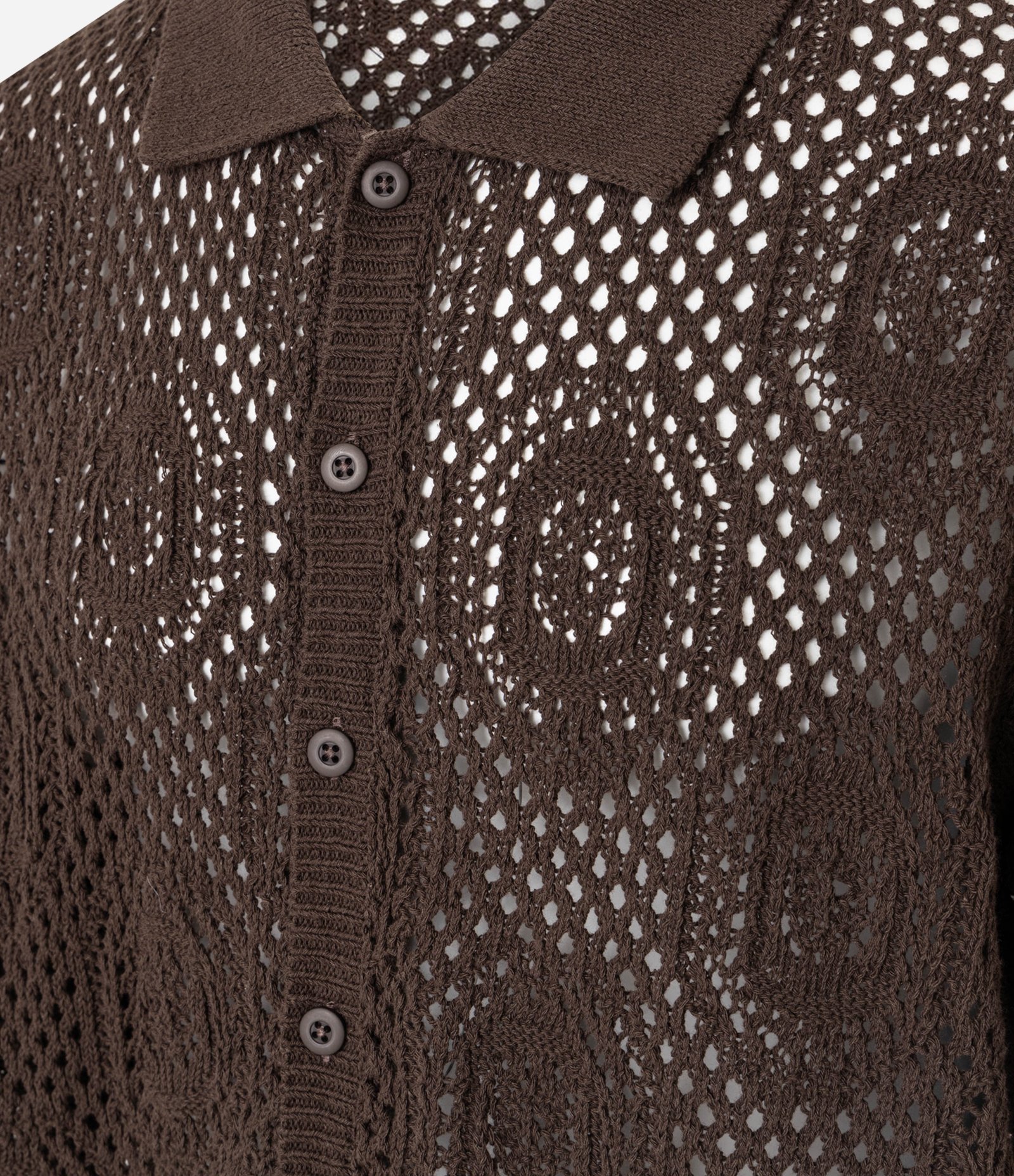 Camisa Boxy em Tricô com Textura Marrom 6