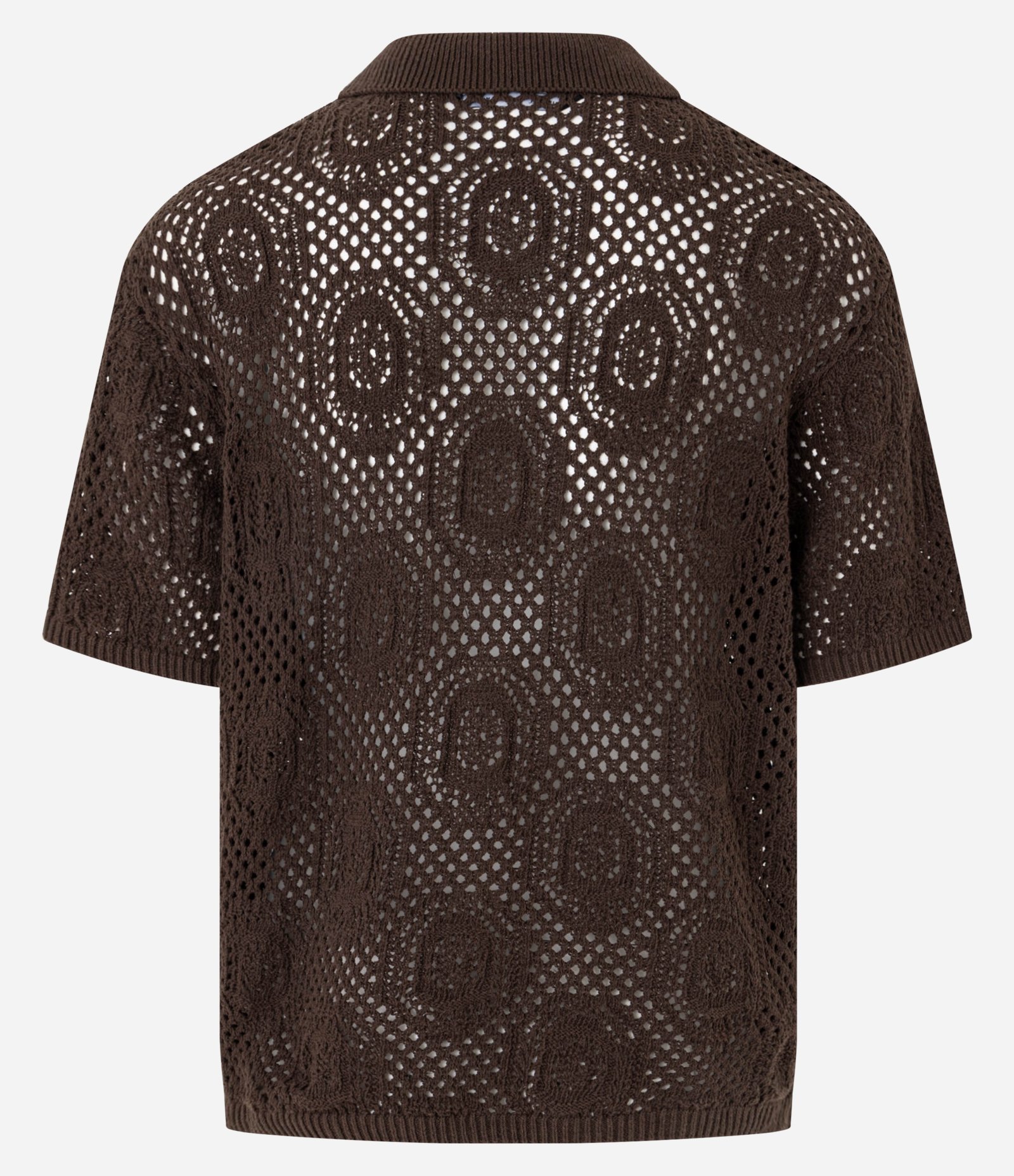 Camisa Boxy em Tricô com Textura Marrom 7