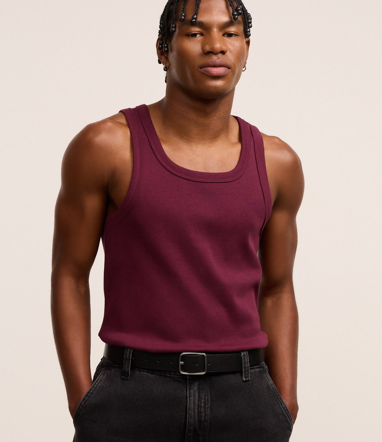 Regata Regular Básica em Ribana de Algodão Vermelho 1