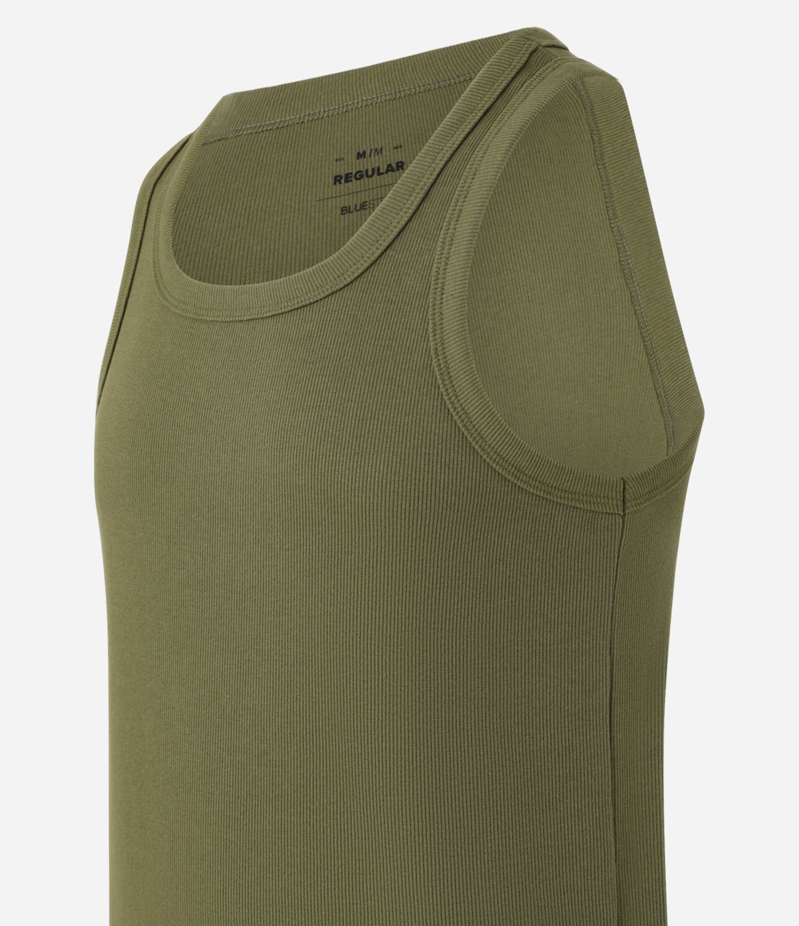 Regata Regular Básica em Ribana de Algodão Verde 5