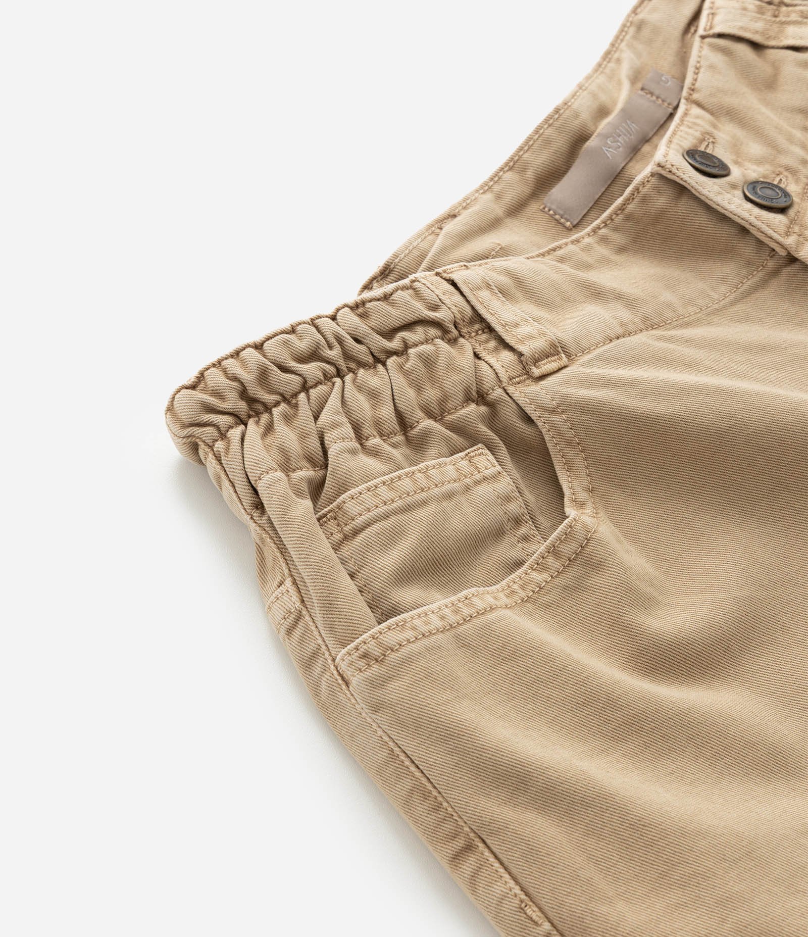 Calça Wide Leg em Sarja com Cós Clochard Curve & Plus Size Bege 3