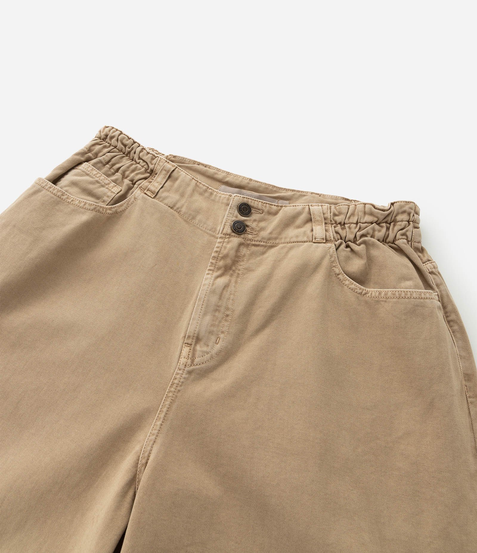 Calça Wide Leg em Sarja com Cós Clochard Curve & Plus Size Bege 4