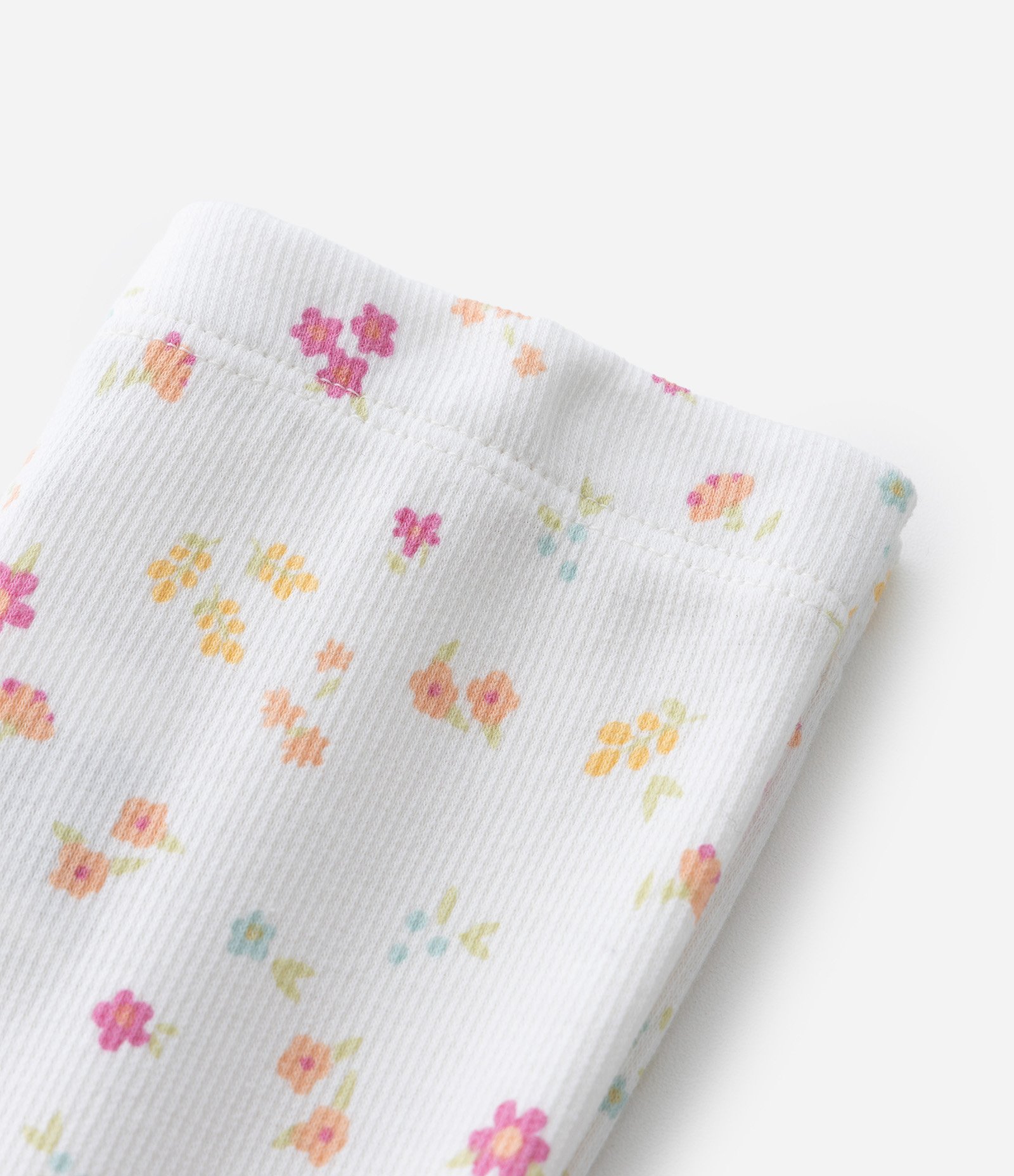 Calça Legging Infantil com Estampa Floral - Tam RN a 18 meses Branco 5