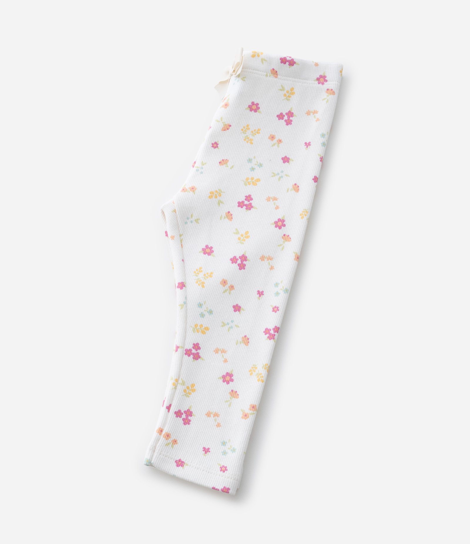 Calça Legging Infantil com Estampa Floral - Tam RN a 18 meses Branco 6