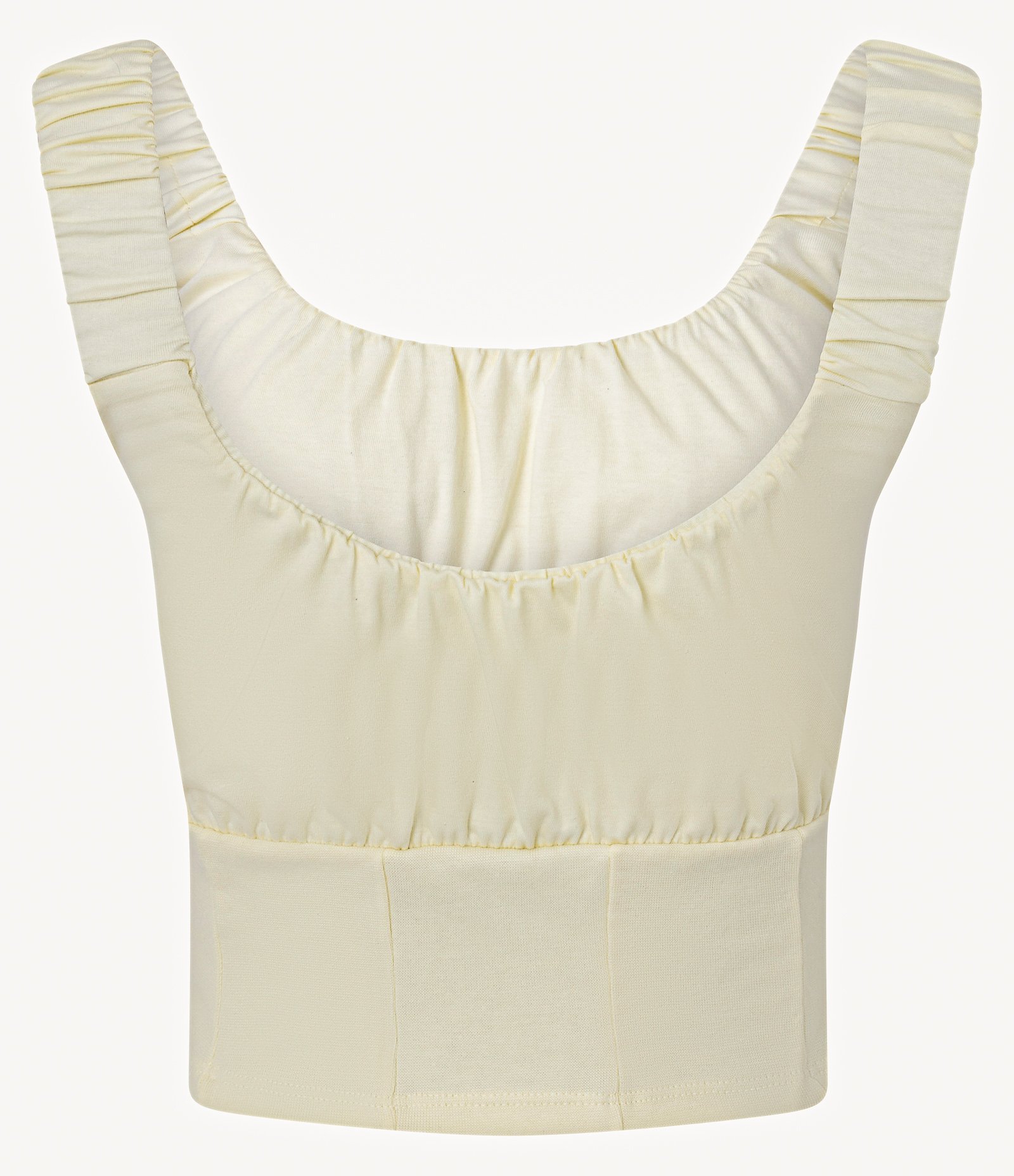 Blusa Corset em Cotton com Franzidos e Alça Larga Bege 5