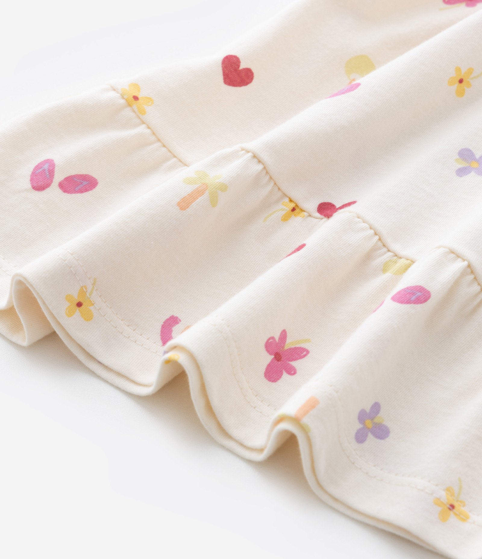 Vestido Infantil com Mini Ícones - Tam 0 a 18 Meses Bege 5