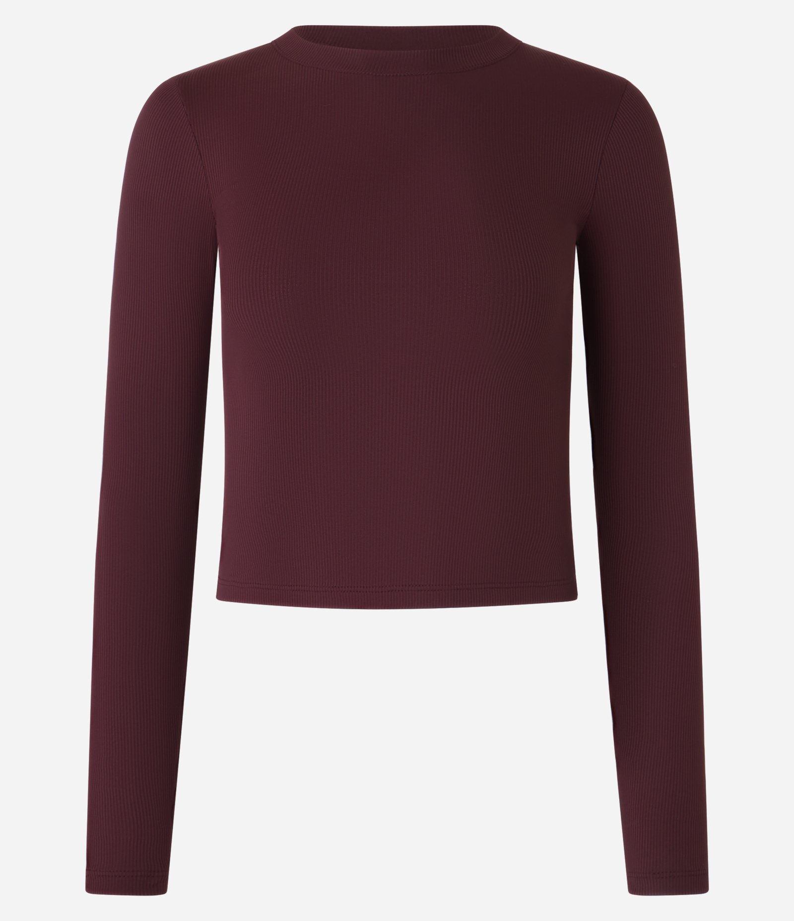 Blusa Manga Longa em Ribana de Poliamida Bordô 5