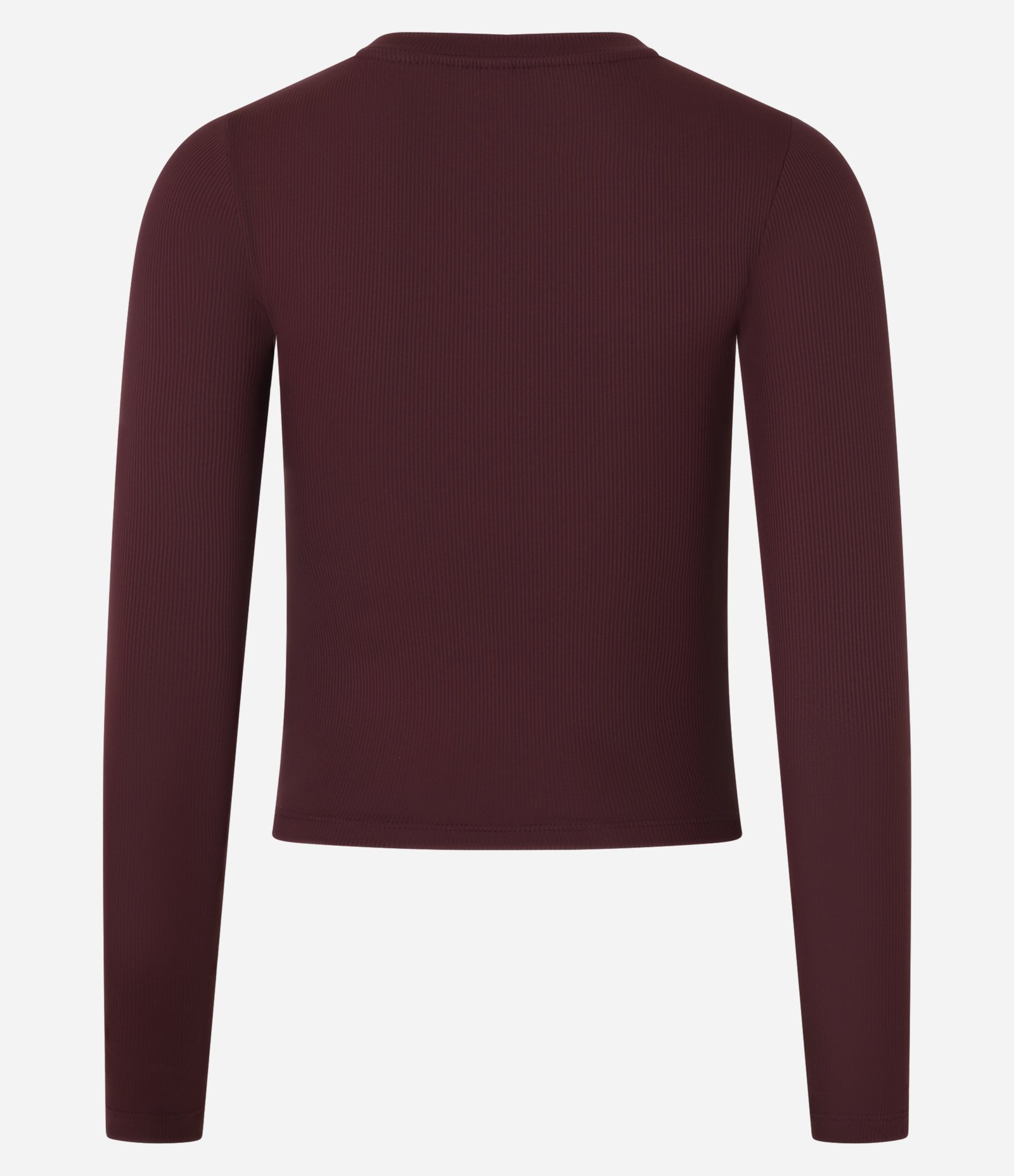 Blusa Manga Longa em Ribana de Poliamida Bordô 7