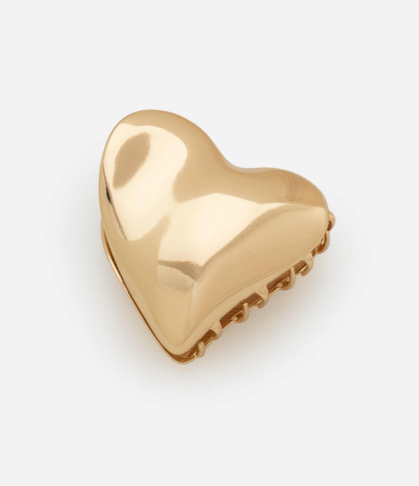 Piranha De Cabelo em Metal Formato Coração Dourado 1