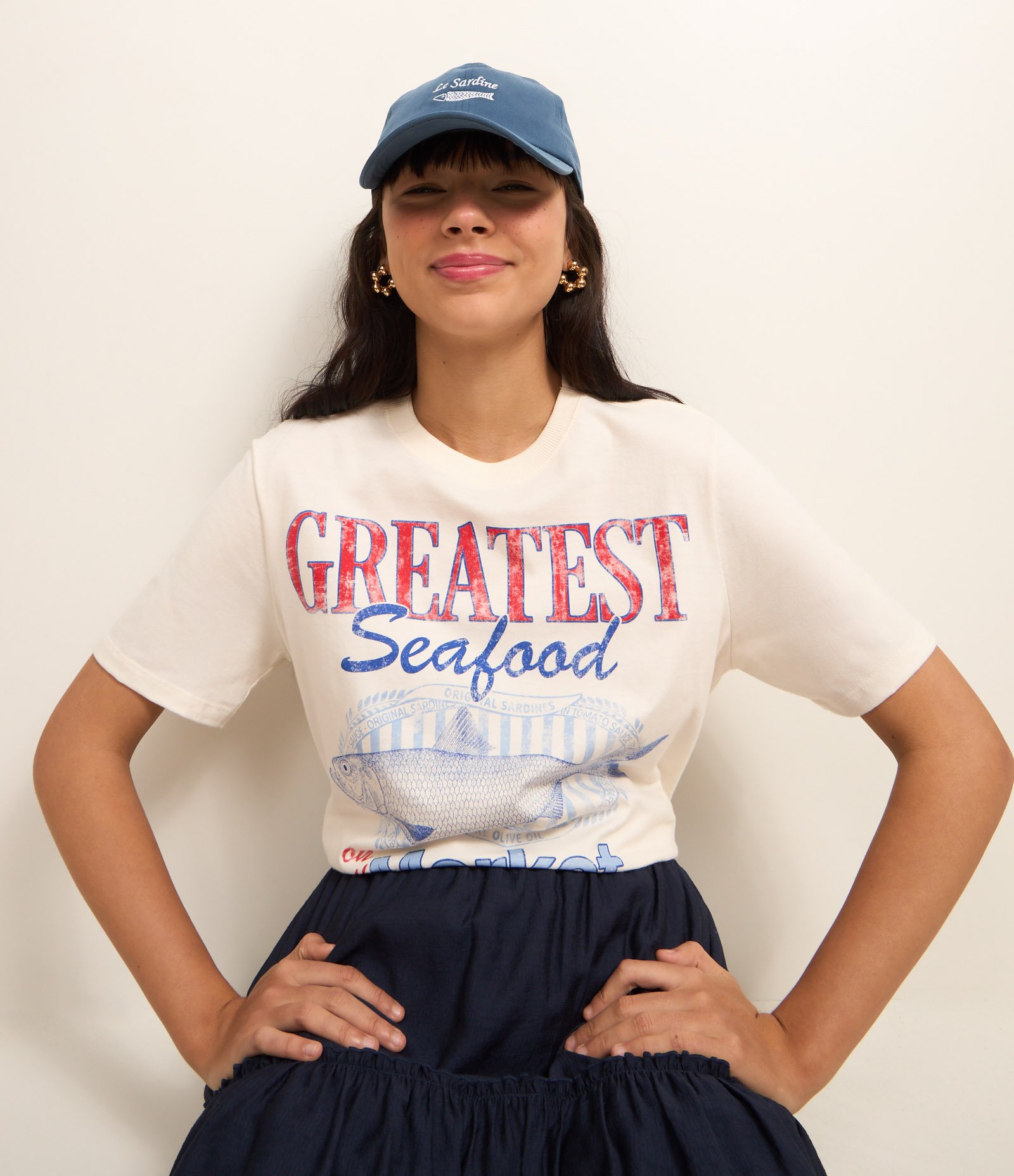 Camiseta T-Shirt com Estampa Peixe Seafood Off White 1