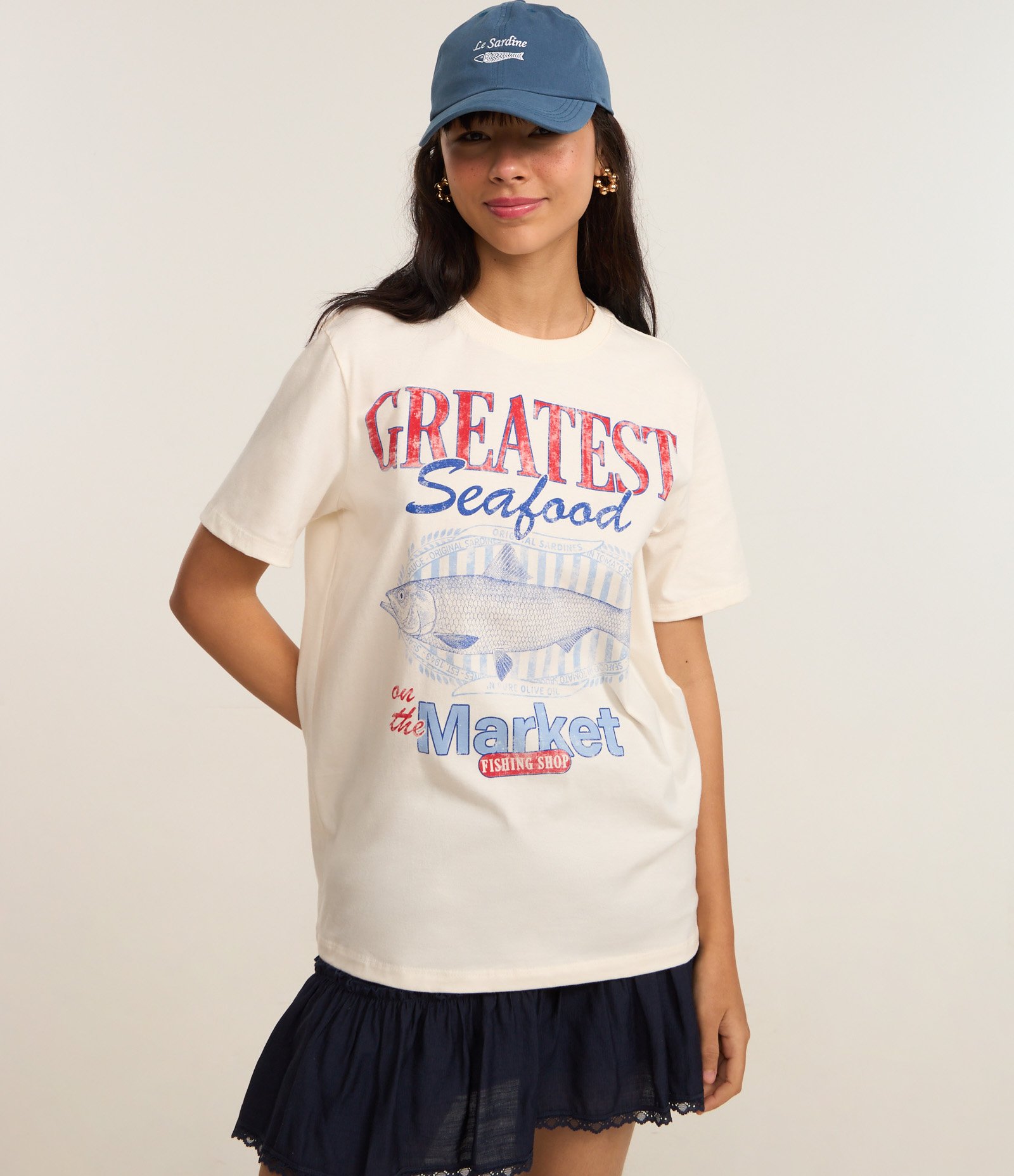 Camiseta T-Shirt com Estampa Peixe Seafood Off White 2