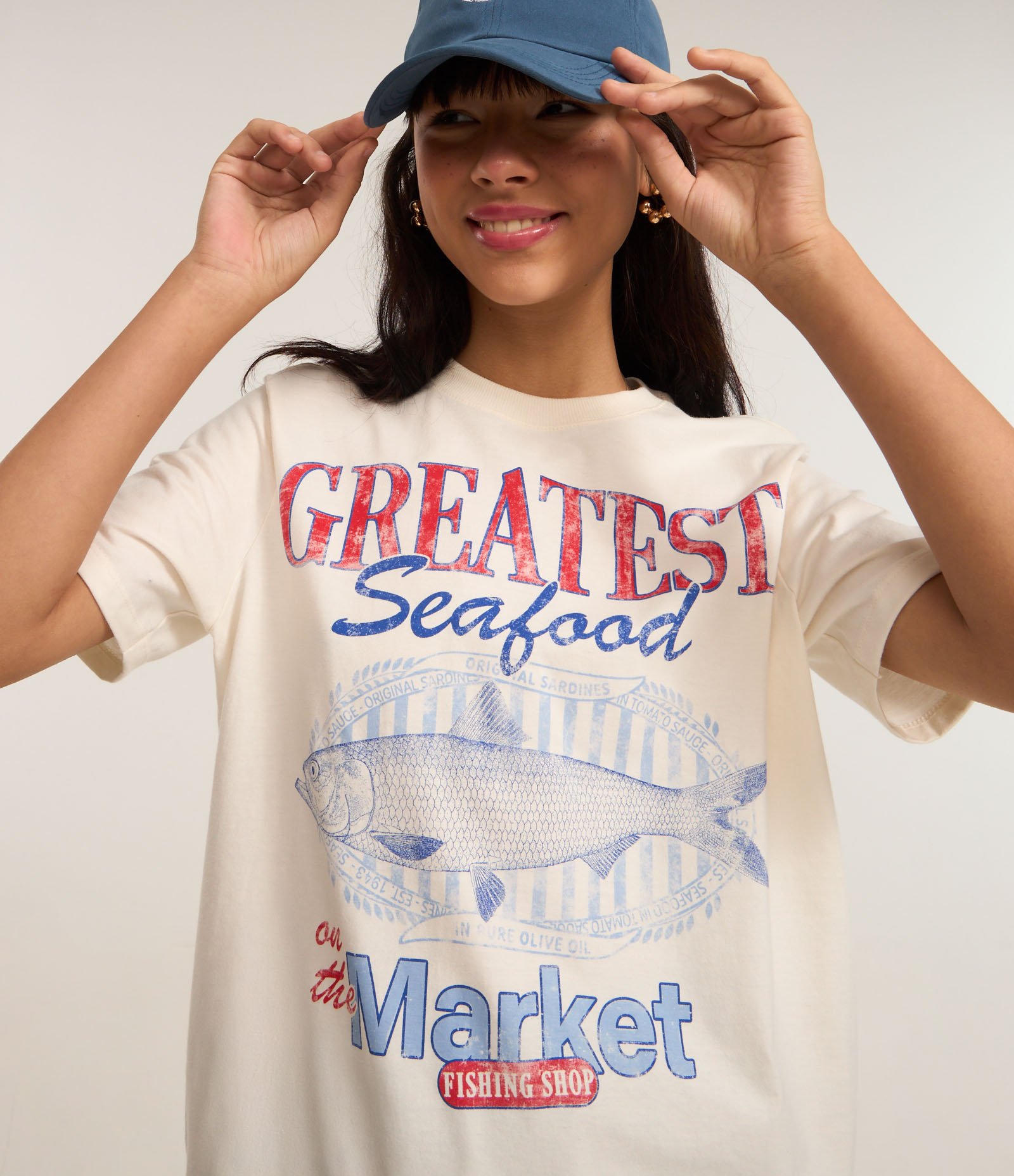 Camiseta T-Shirt com Estampa Peixe Seafood Off White 4