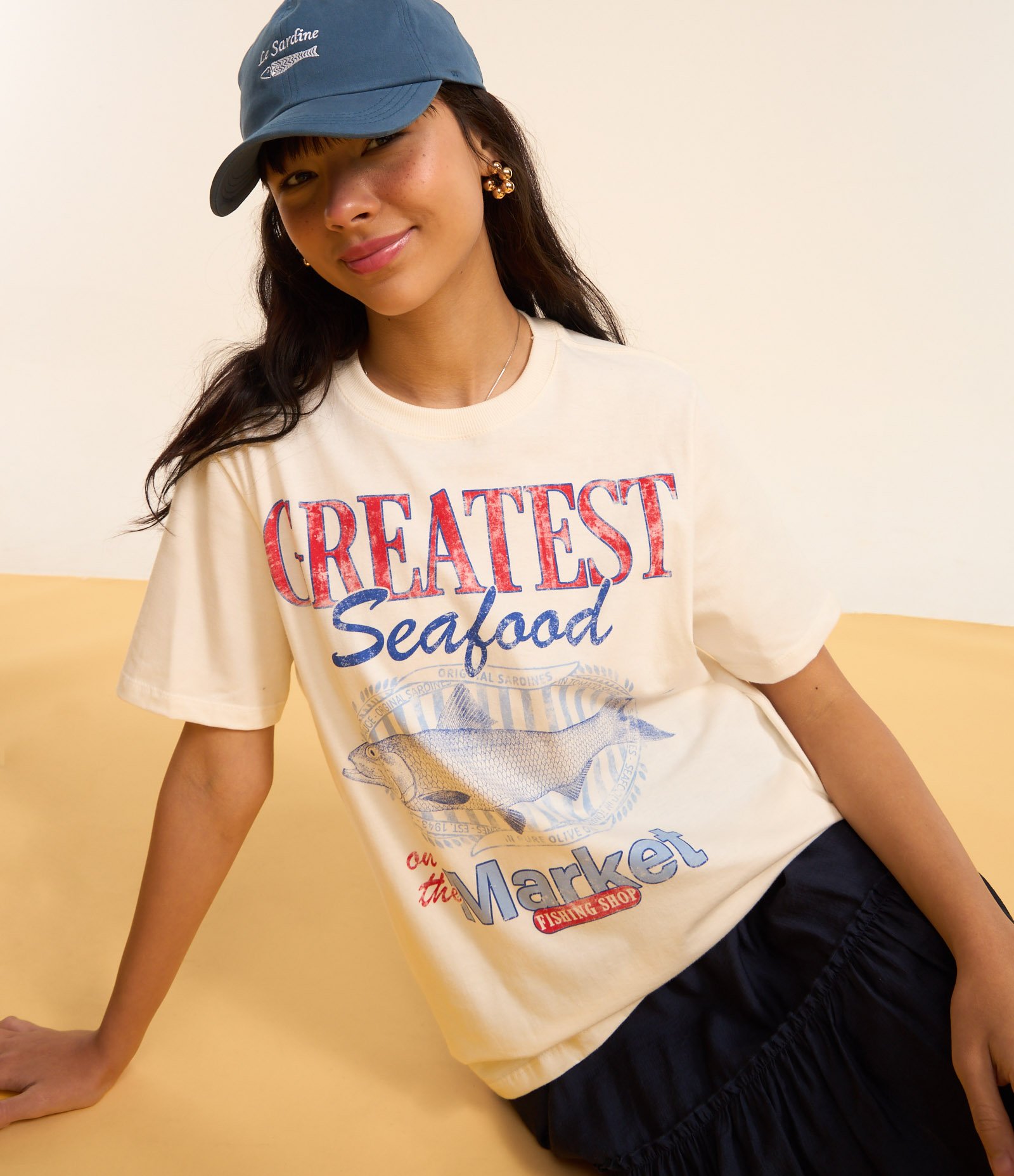 Camiseta T-Shirt com Estampa Peixe Seafood Off White 5