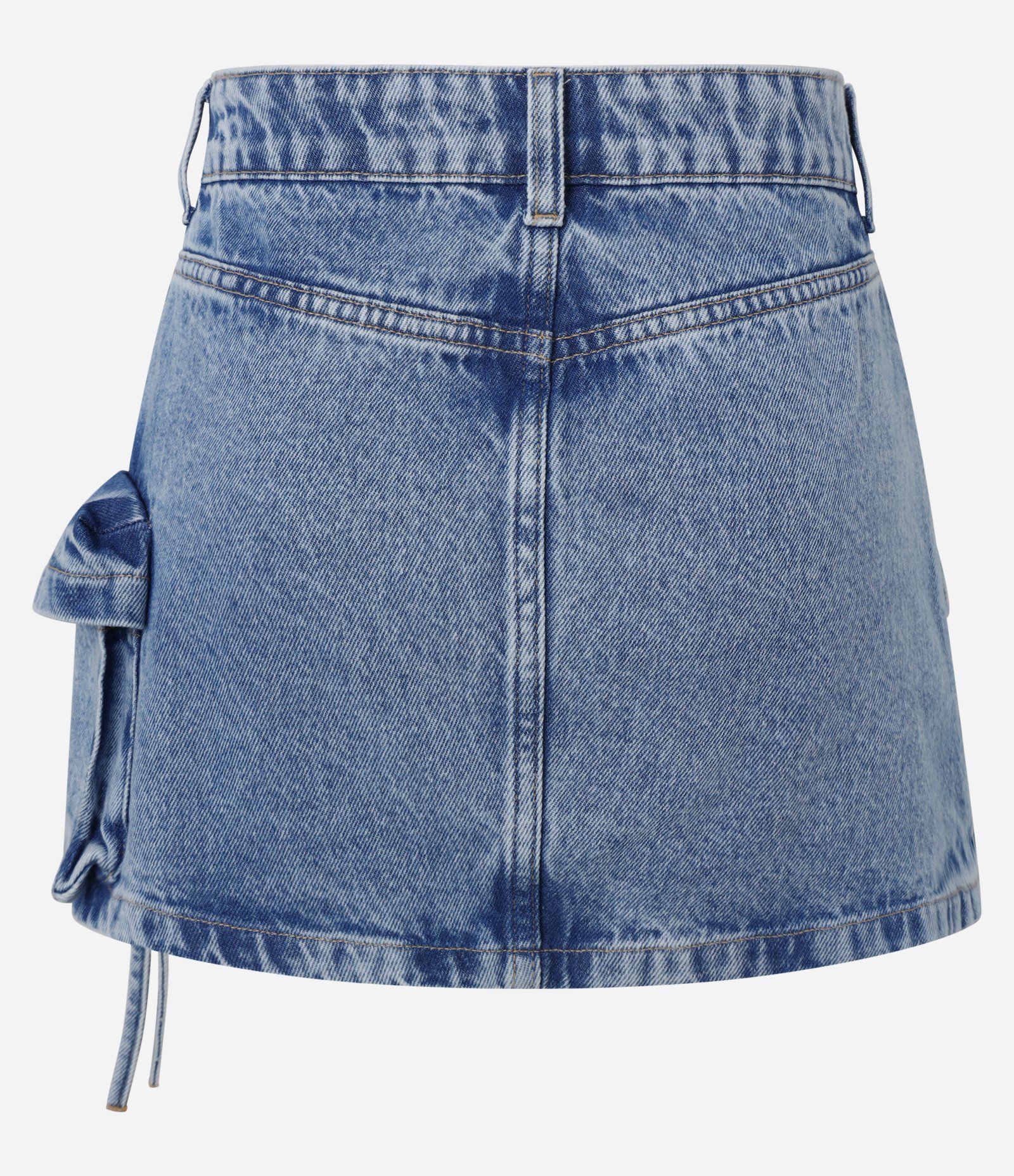 Mini Saia Jeans com Bolsos Cargo Azul 7