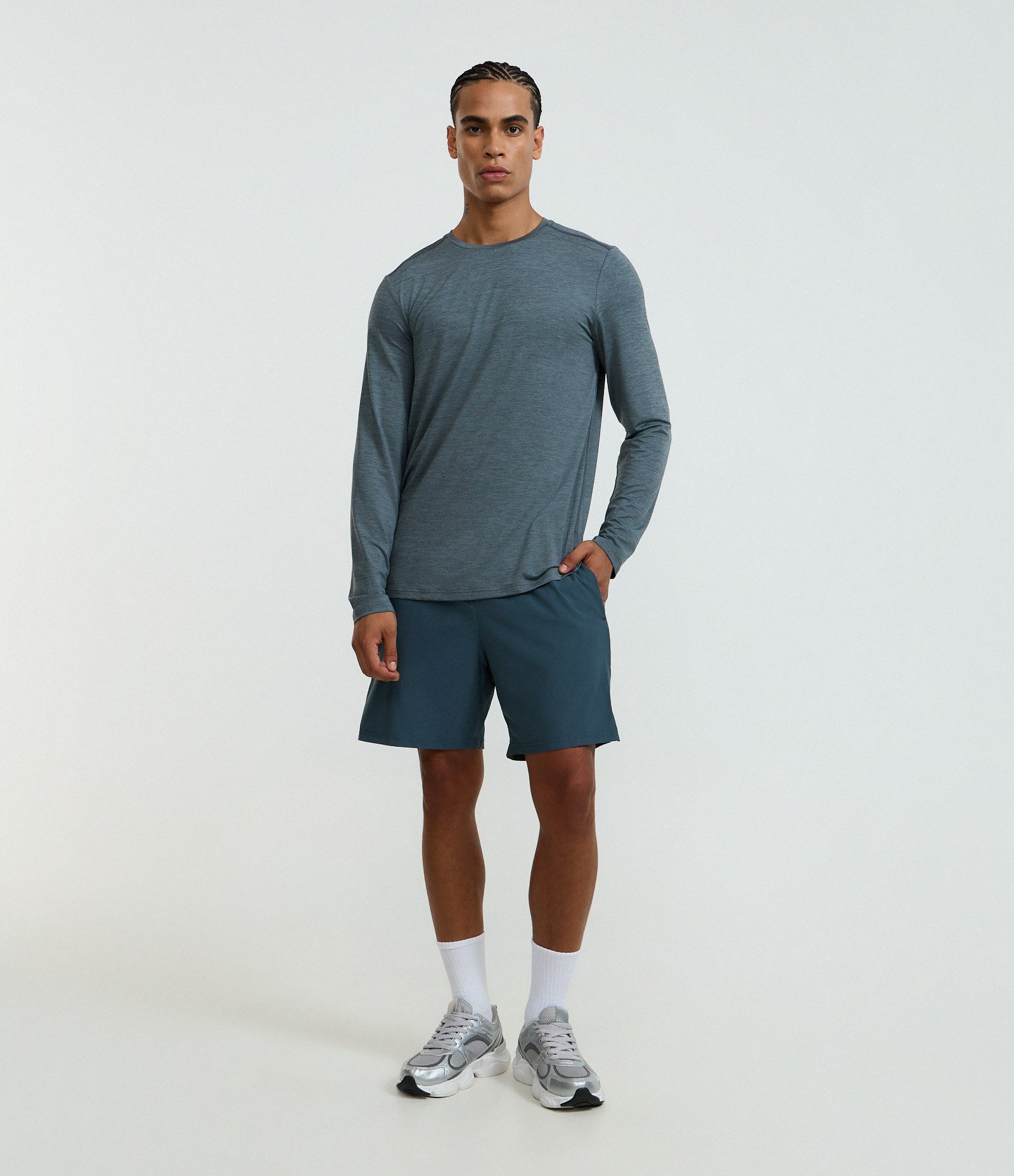 Bermuda Tecnológica com Estampa Refletiva Lateral Azul 1