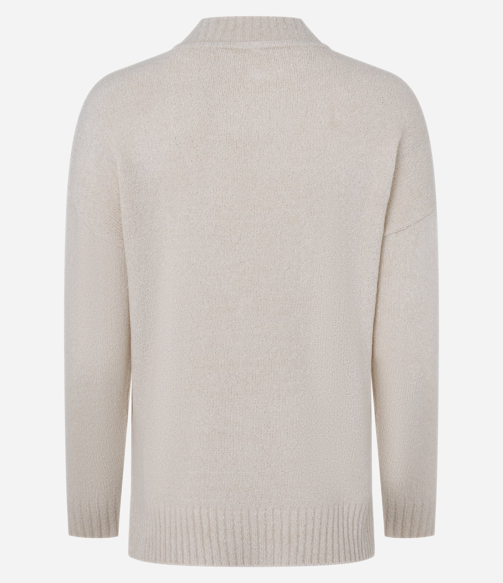 Suéter em Tricô Texturizado com Cava Deslocada Bege 6