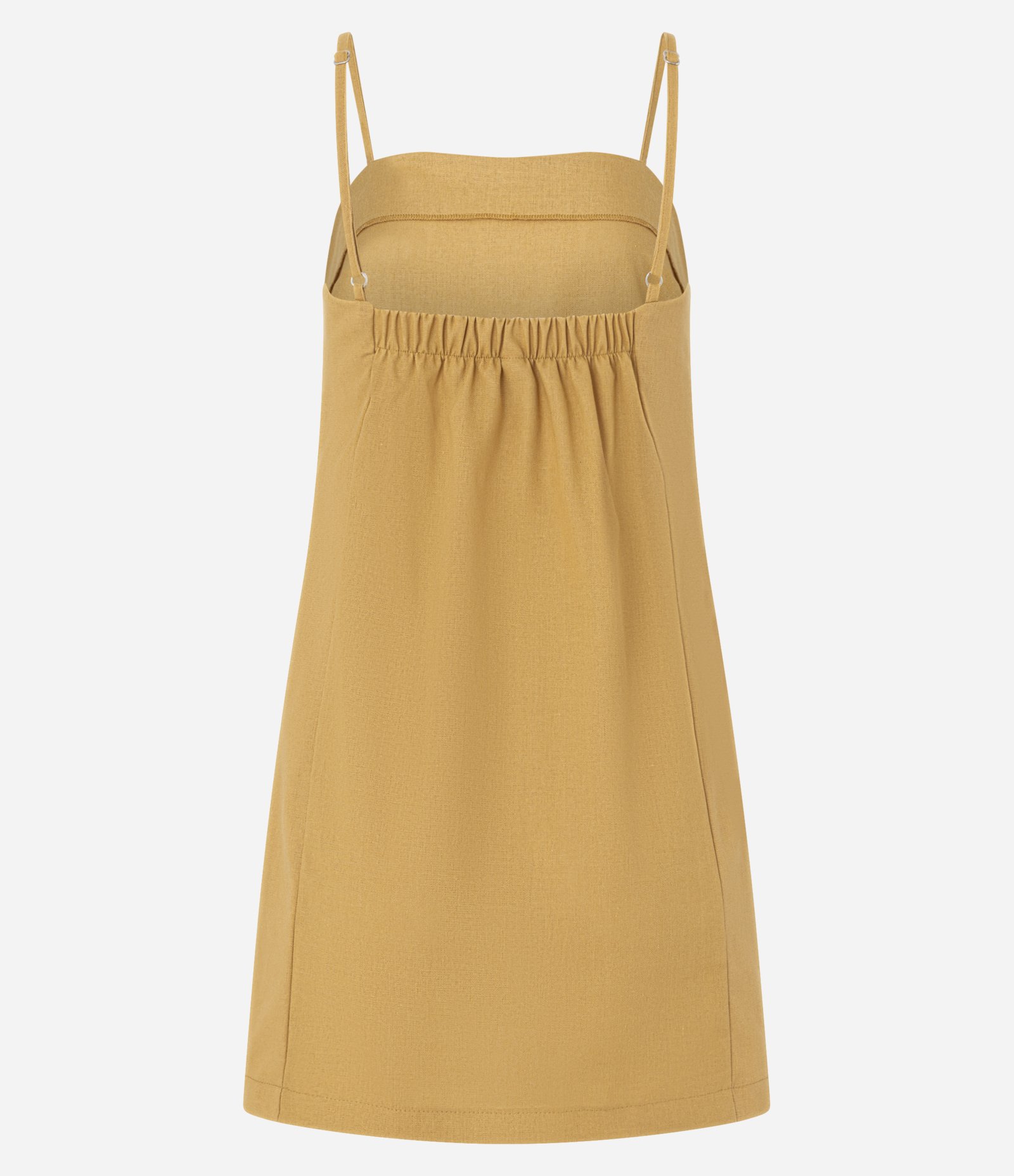 Vestido Curto em Viscose com Bordado Lateral de Tucano Amarelo 7