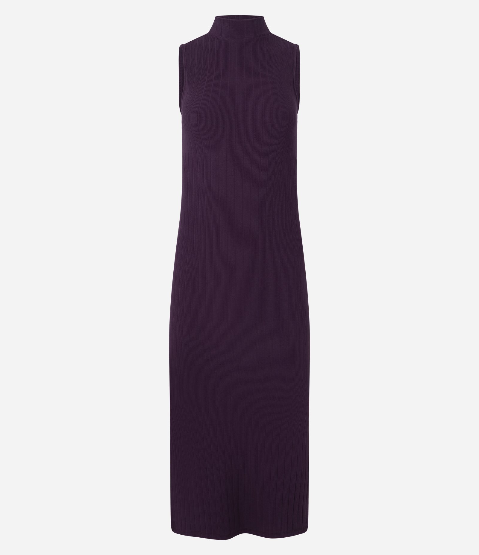 Vestido Midi Canelado em Ribana com Gola Altinha Vinho 5