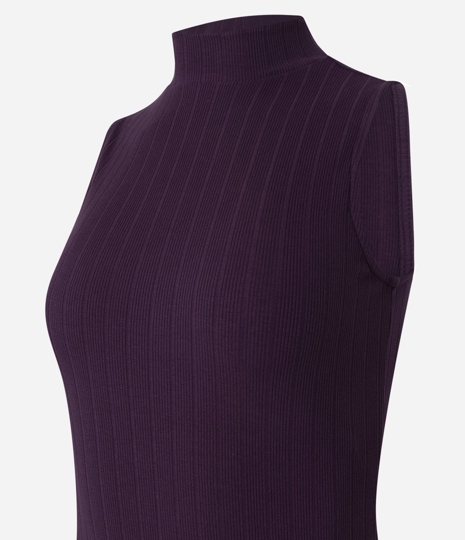 Vestido Midi Canelado em Ribana com Gola Altinha Vinho 6