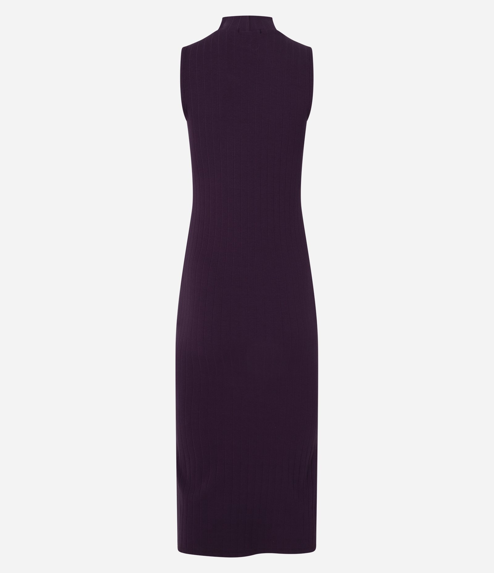 Vestido Midi Canelado em Ribana com Gola Altinha Vinho 7