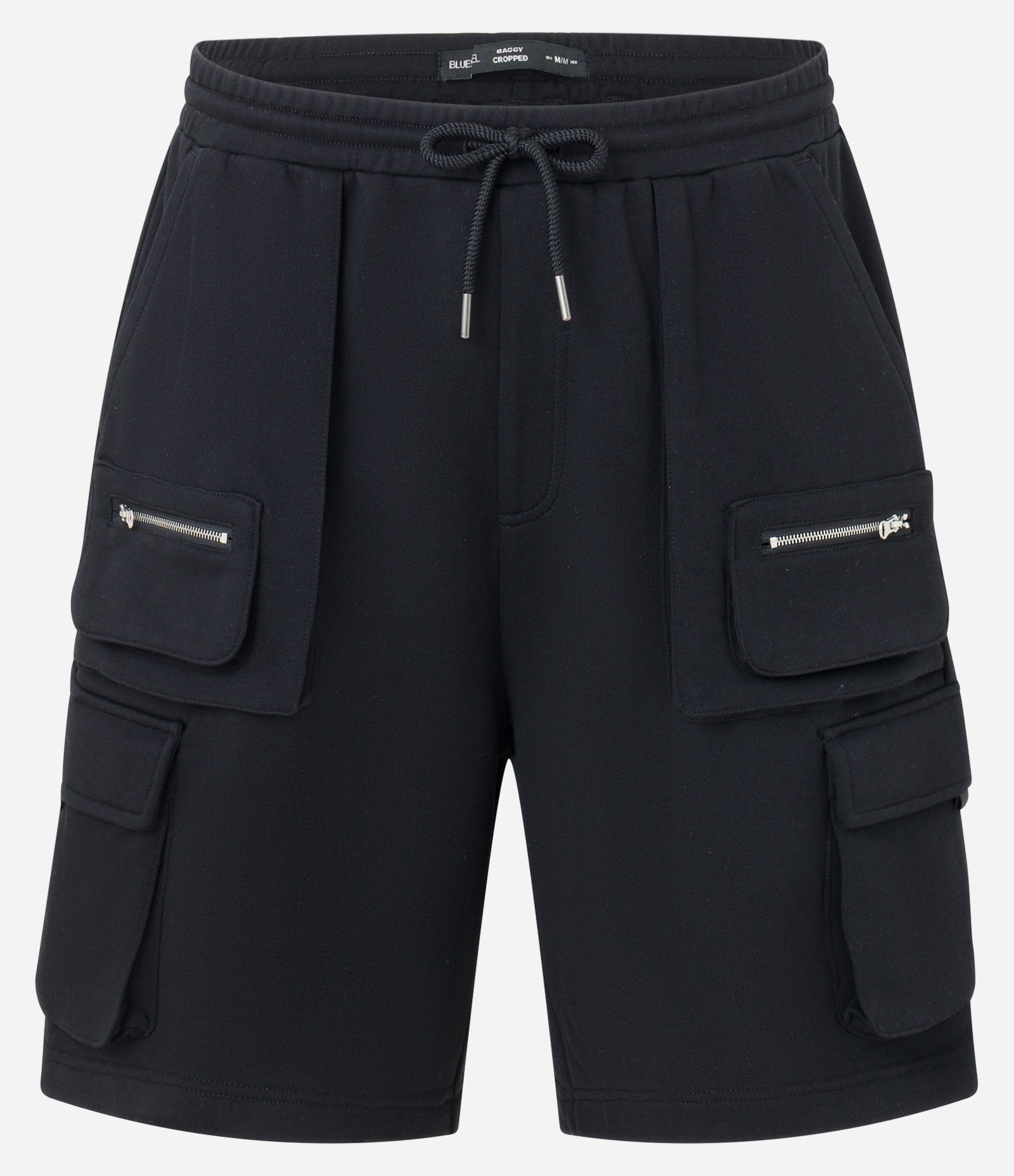 Bermuda em Moletom com Bolsos Cargo Preto 5