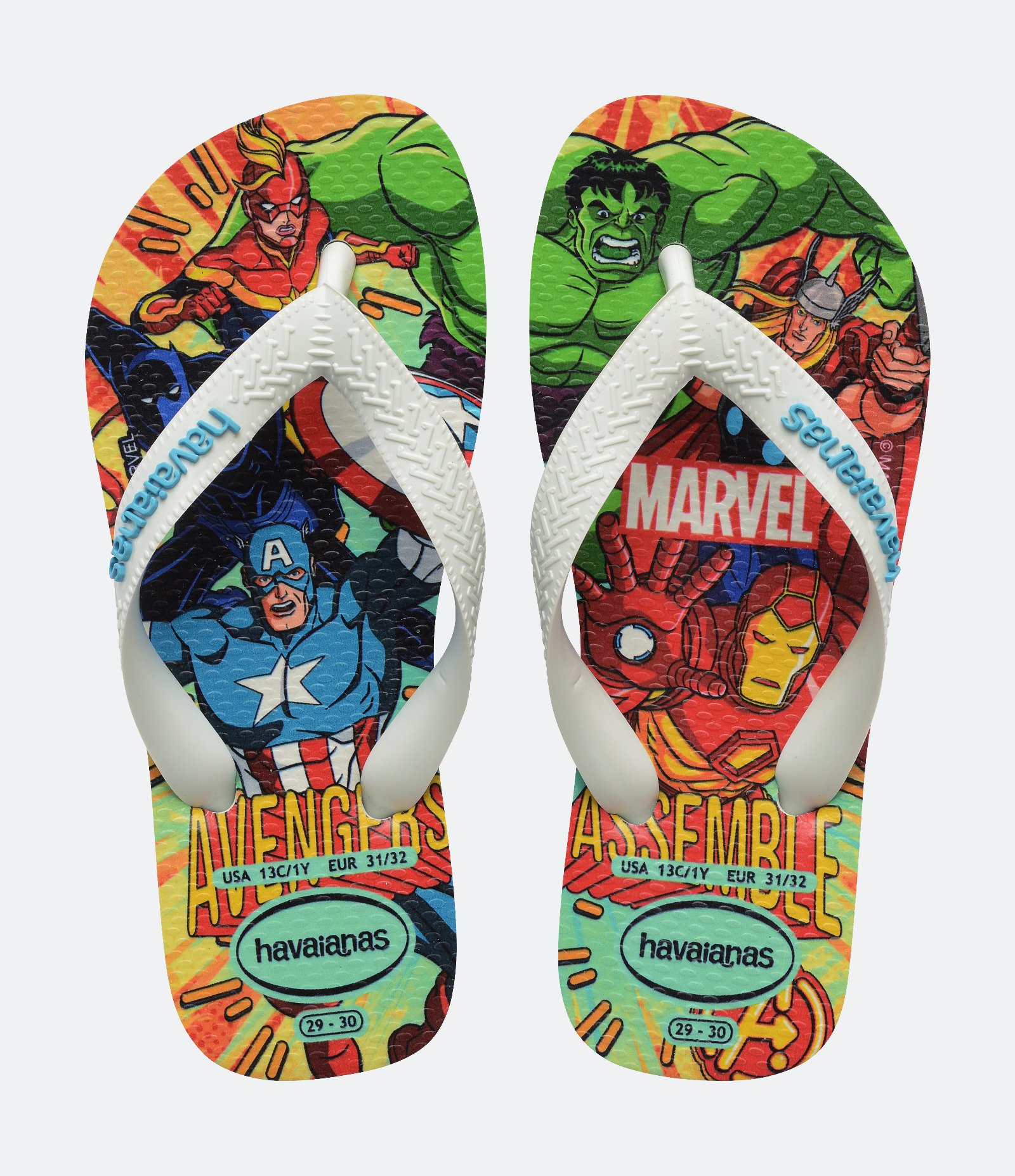 Chinelo Infantil com Estampa Marvel Havaianas - Tam 23 ao 36 Branco 1