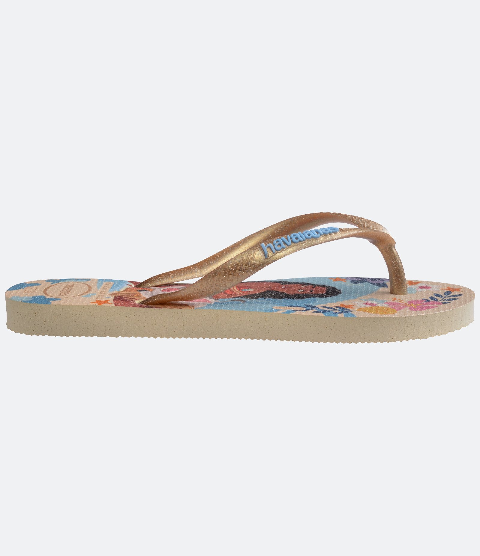 Chinelo Slim Infantil com Estampa de Princesas Havaianas - Tam 23 ao 36 Bege 3