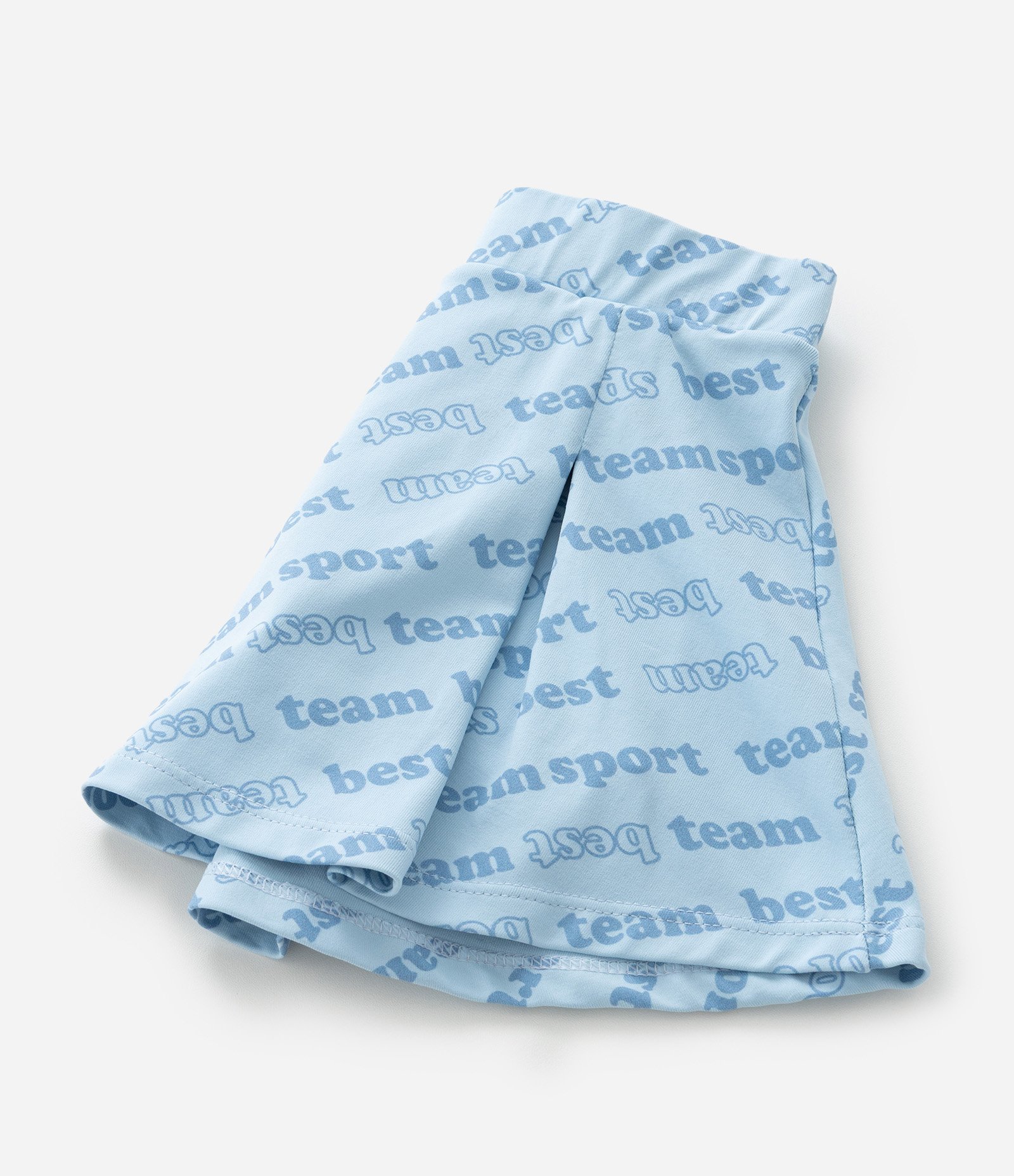 Short Saia Infantil com Pregas e Estampa Lettering - Tam 1 A 5 Anos Azul 5