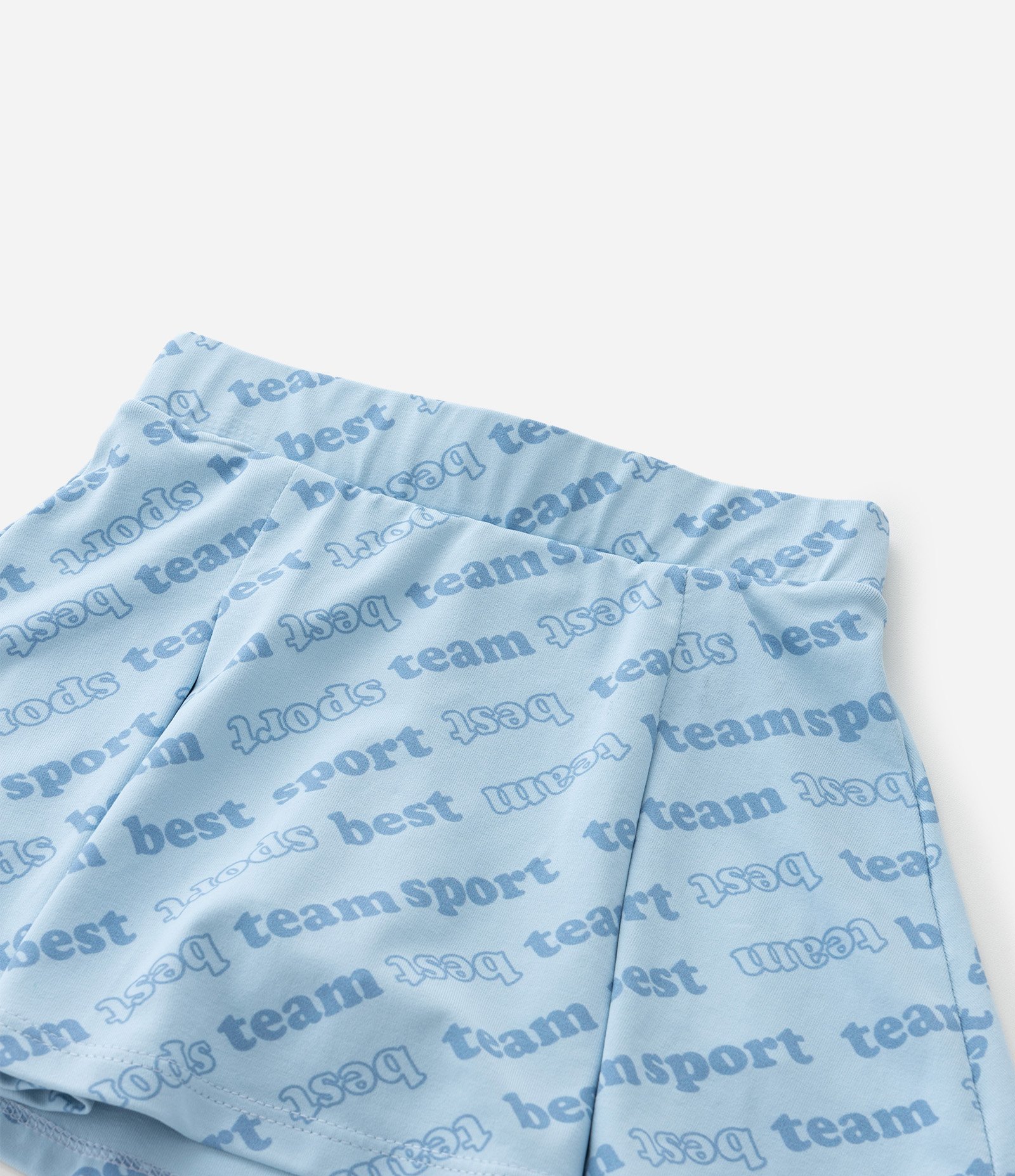 Short Saia Infantil com Pregas e Estampa Lettering - Tam 1 A 5 Anos Azul 6