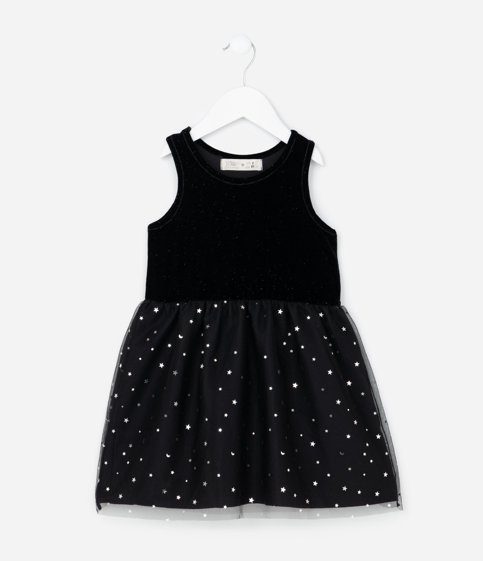 Vestido Infantil em Veludo de Gatinha - Tam 1 a 6 Anos Preto 3