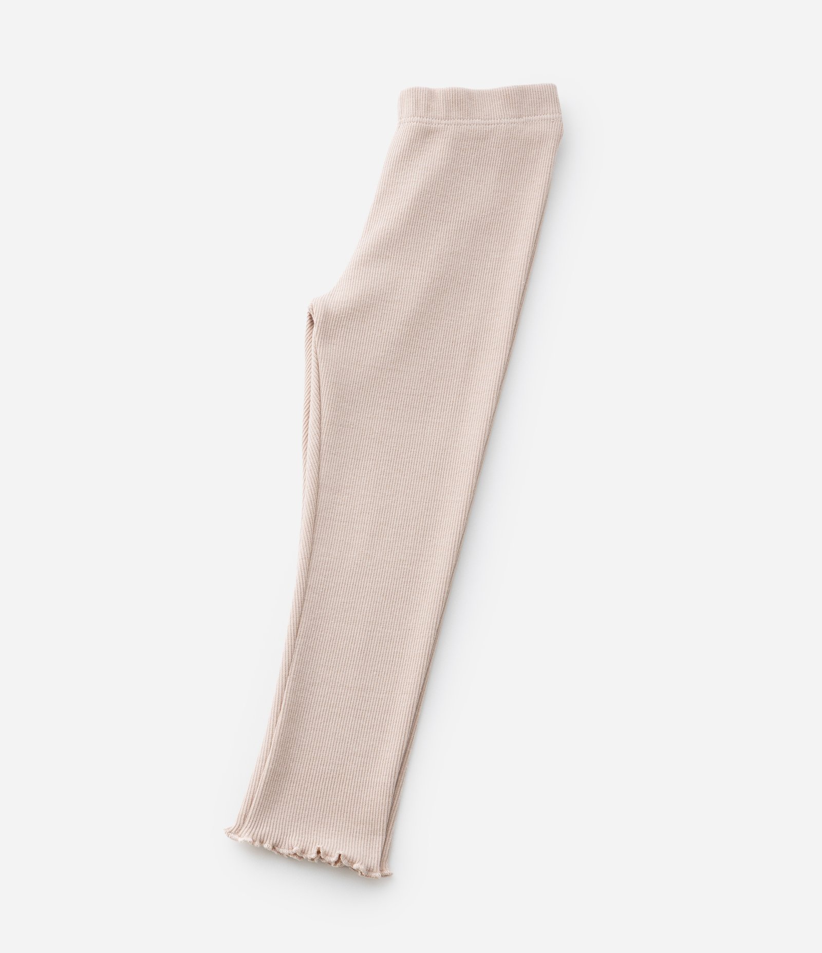 Calça Legging Infantil em Ribana com Frufru - Tam 1 a 6 Anos Bege 6