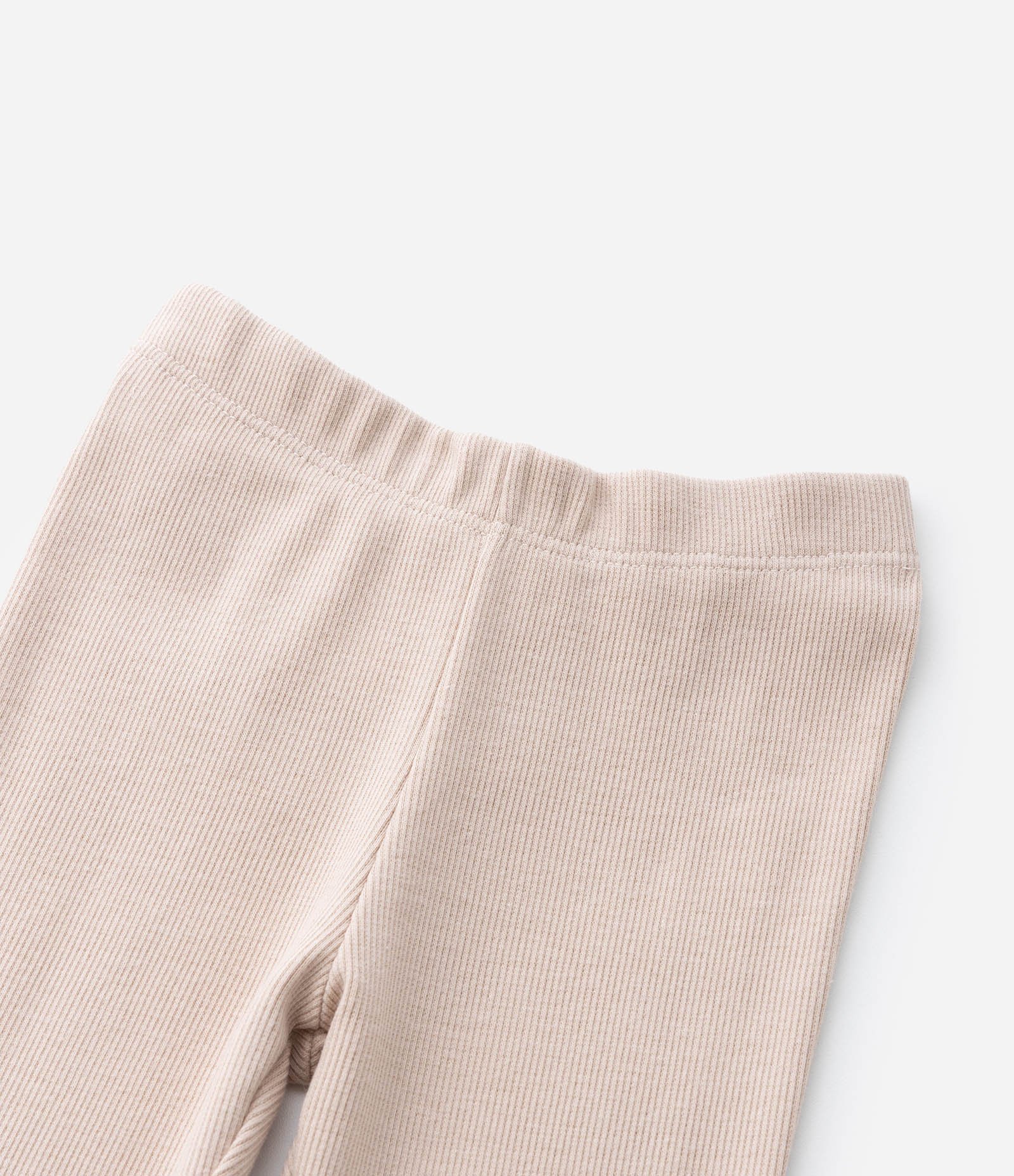 Calça Legging Infantil em Ribana com Frufru - Tam 1 a 6 Anos Bege 7