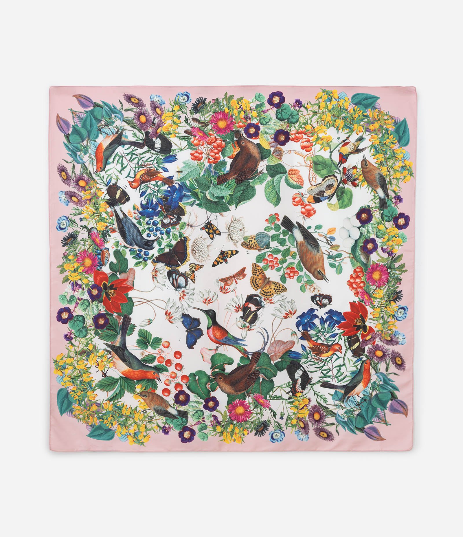 Lenço Quadrado Acetinado com Estampa Botânica Curve & Plus Size Multicores 1