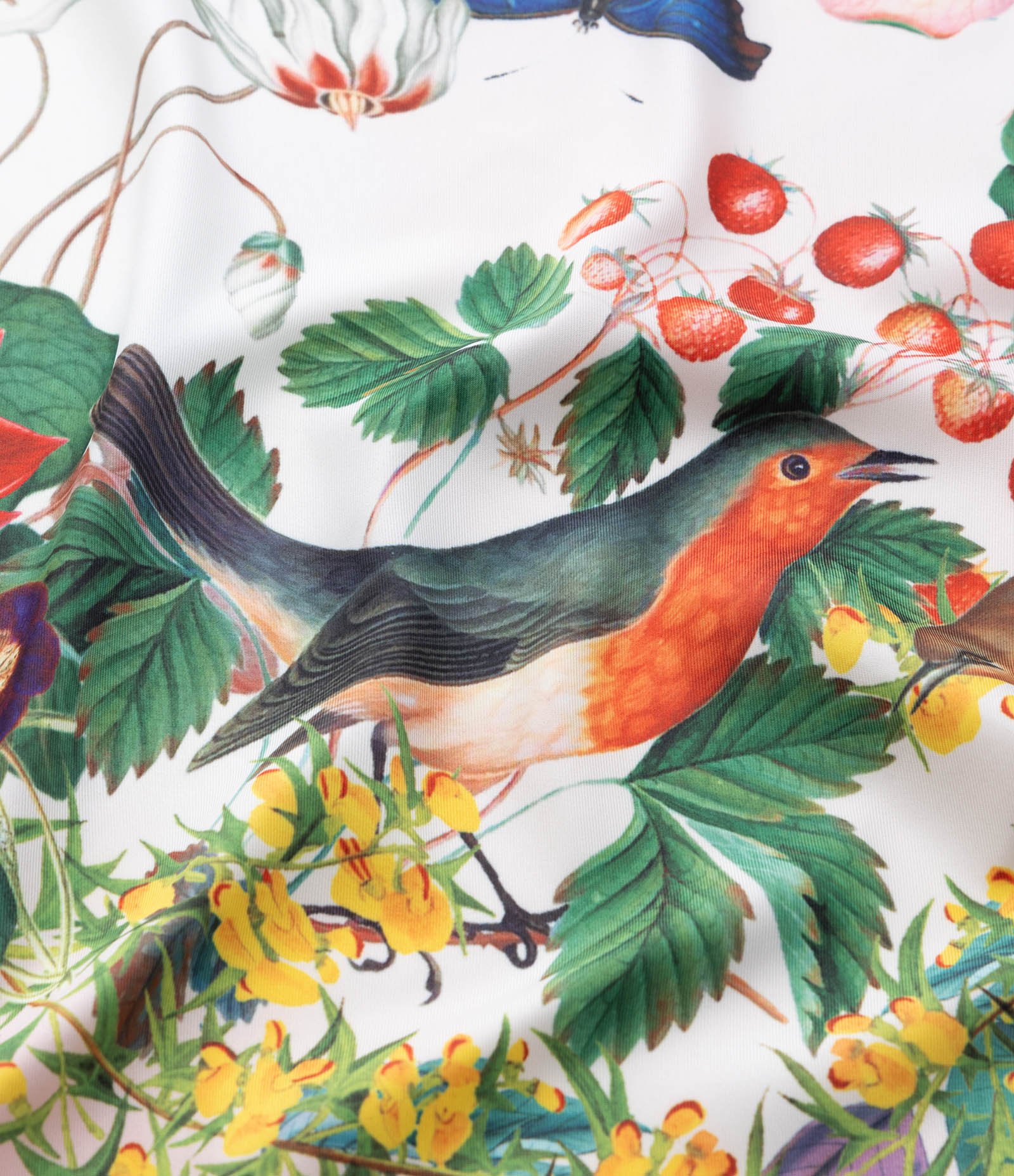 Lenço Quadrado Acetinado com Estampa Botânica Curve & Plus Size Multicores 4