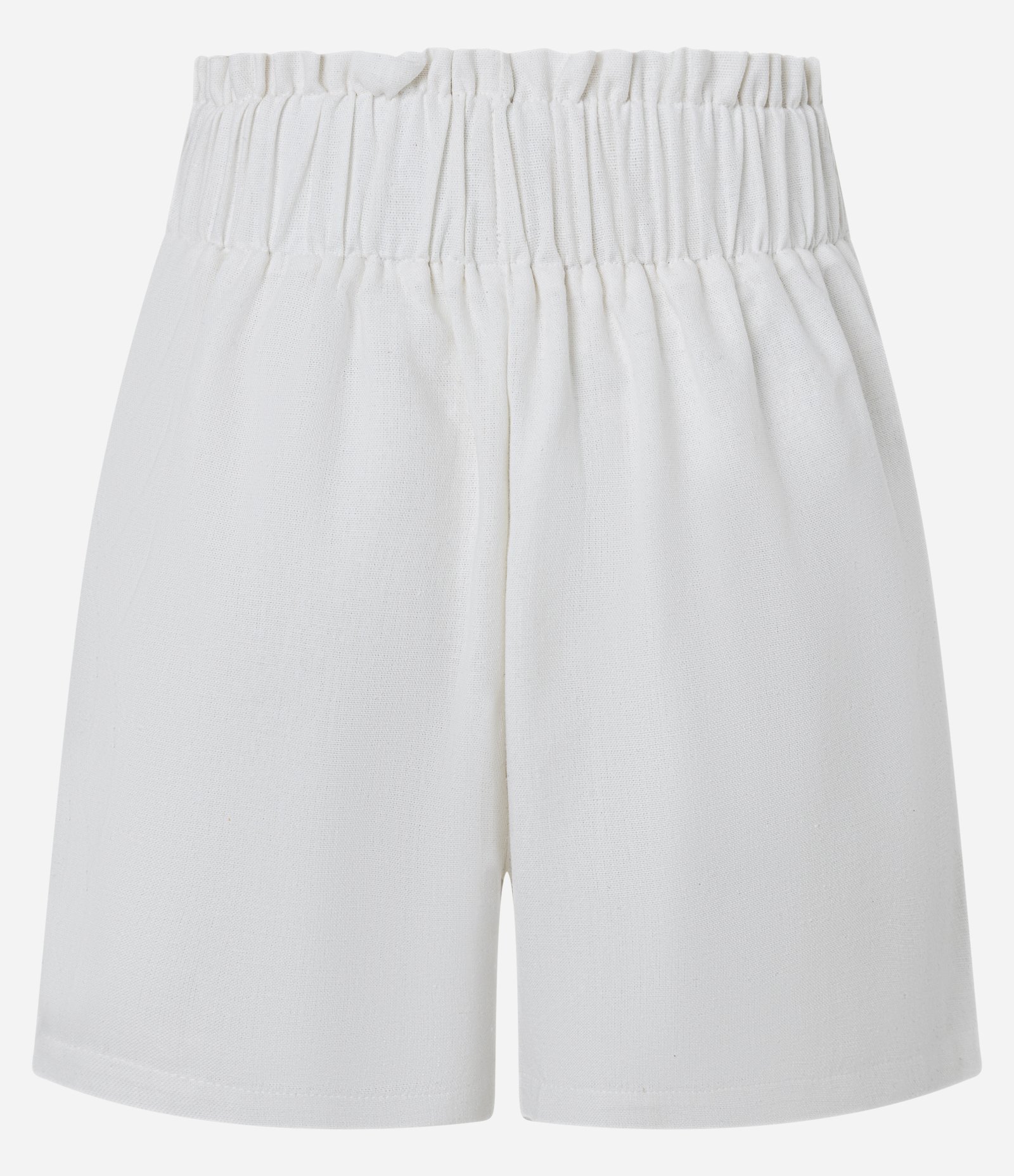 Short Cintura Alta em Viscolinho com Cinto Embutido Branco 6