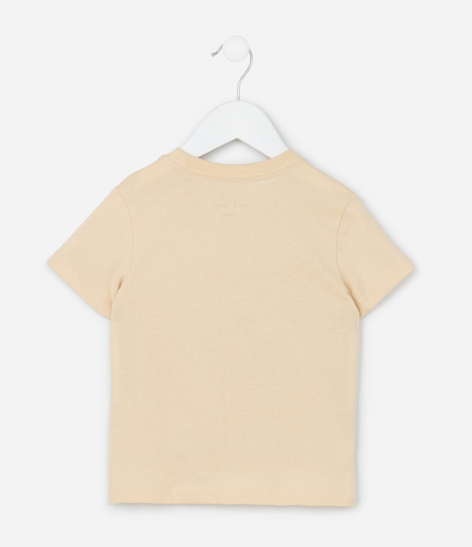 Camiseta Infantil com Estampa Praia em Relevo - Tam 1 a 6 Anos Bege 3