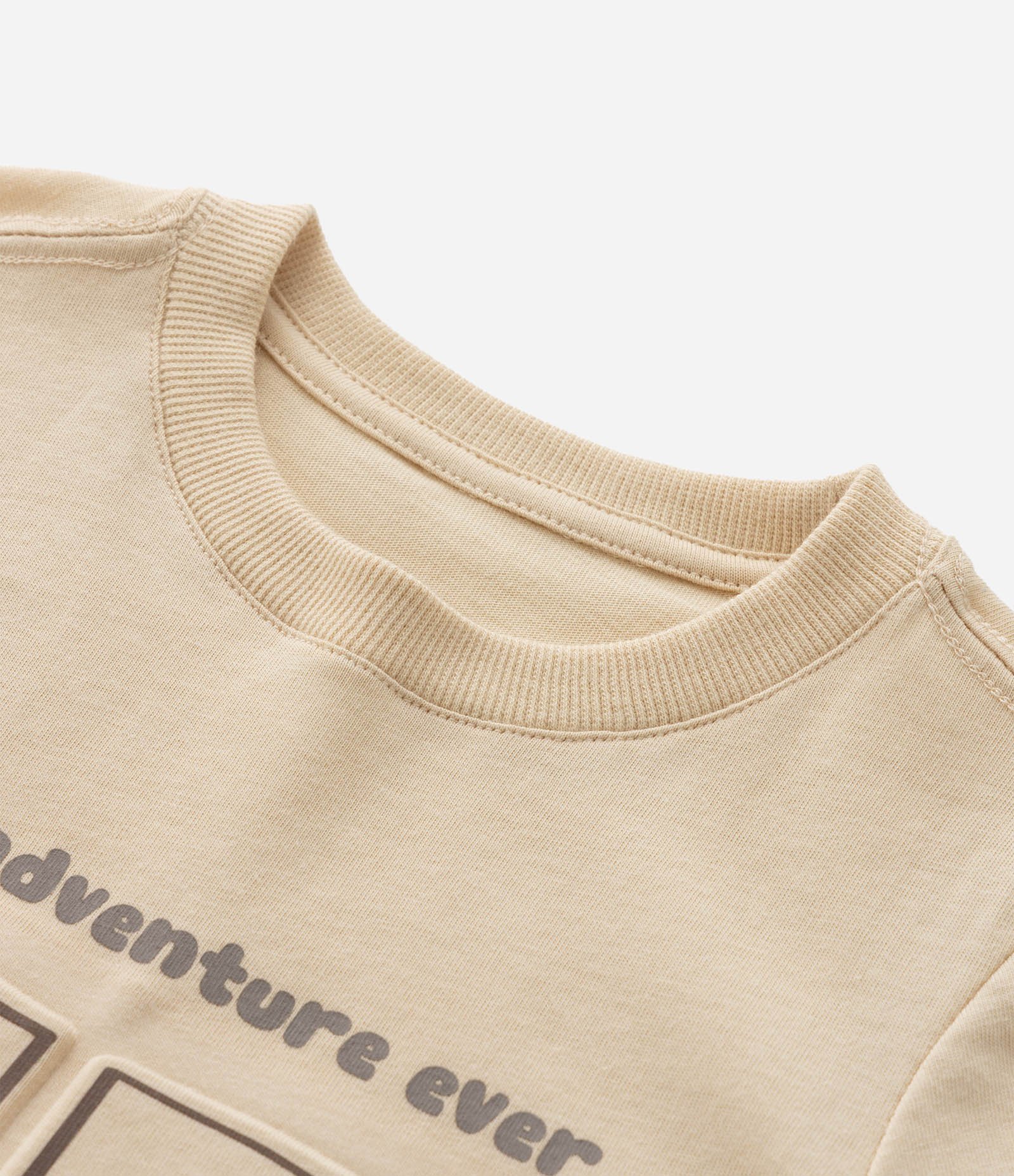 Camiseta Infantil com Estampa Praia em Relevo - Tam 1 a 6 Anos Bege 6