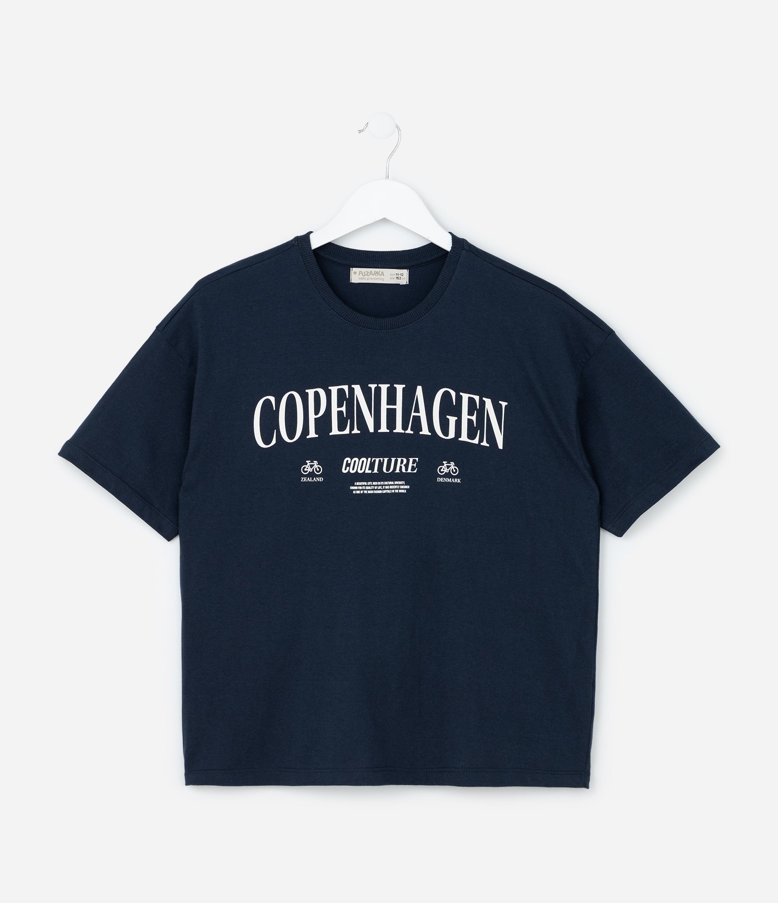 Camiseta Infantil com Lettering Copenhagen - Tam 5 a 14 Anos Azul 2