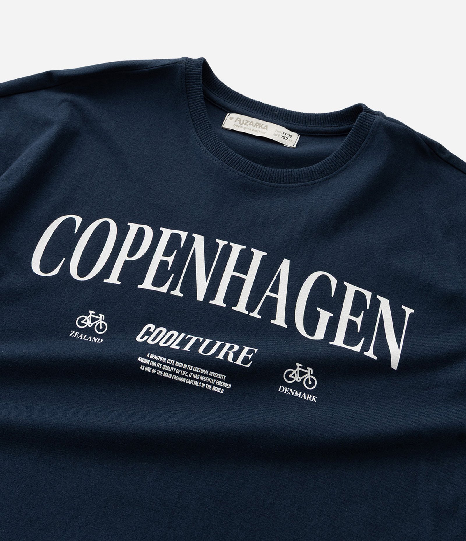 Camiseta Infantil com Lettering Copenhagen - Tam 5 a 14 Anos Azul 6