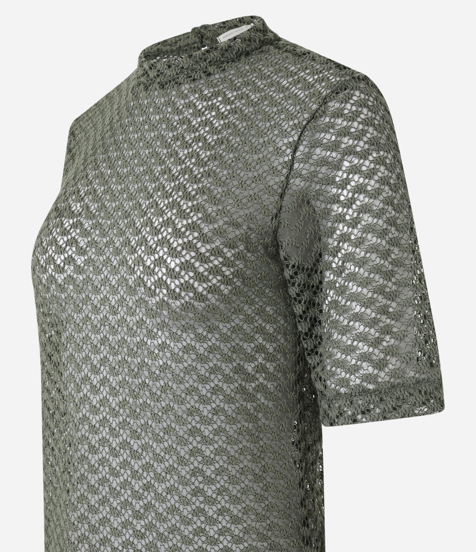 Blusa Over Texturizada em Tricô com Transparência Verde 6