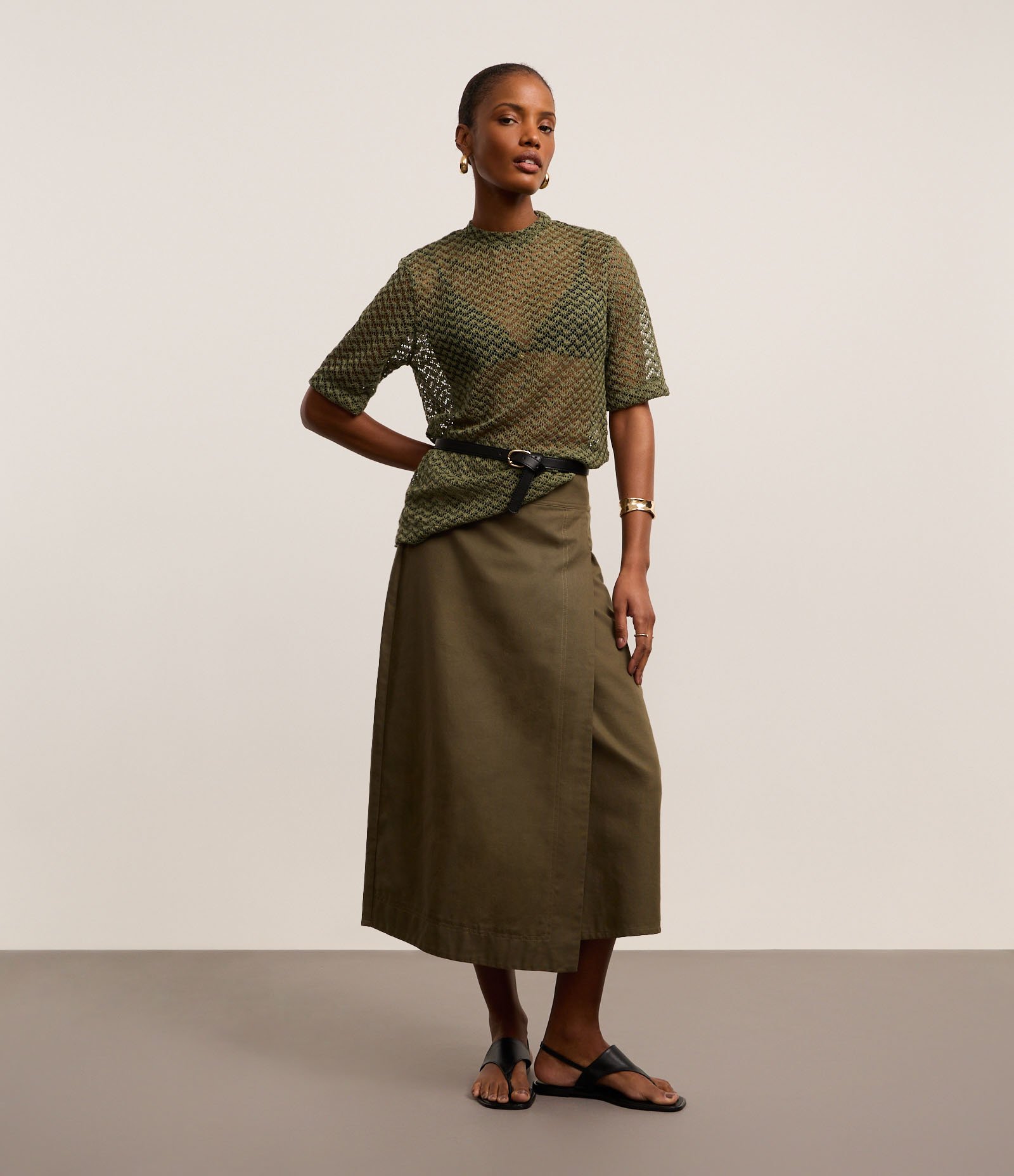 Blusa Over Texturizada em Tricô com Transparência Verde 2